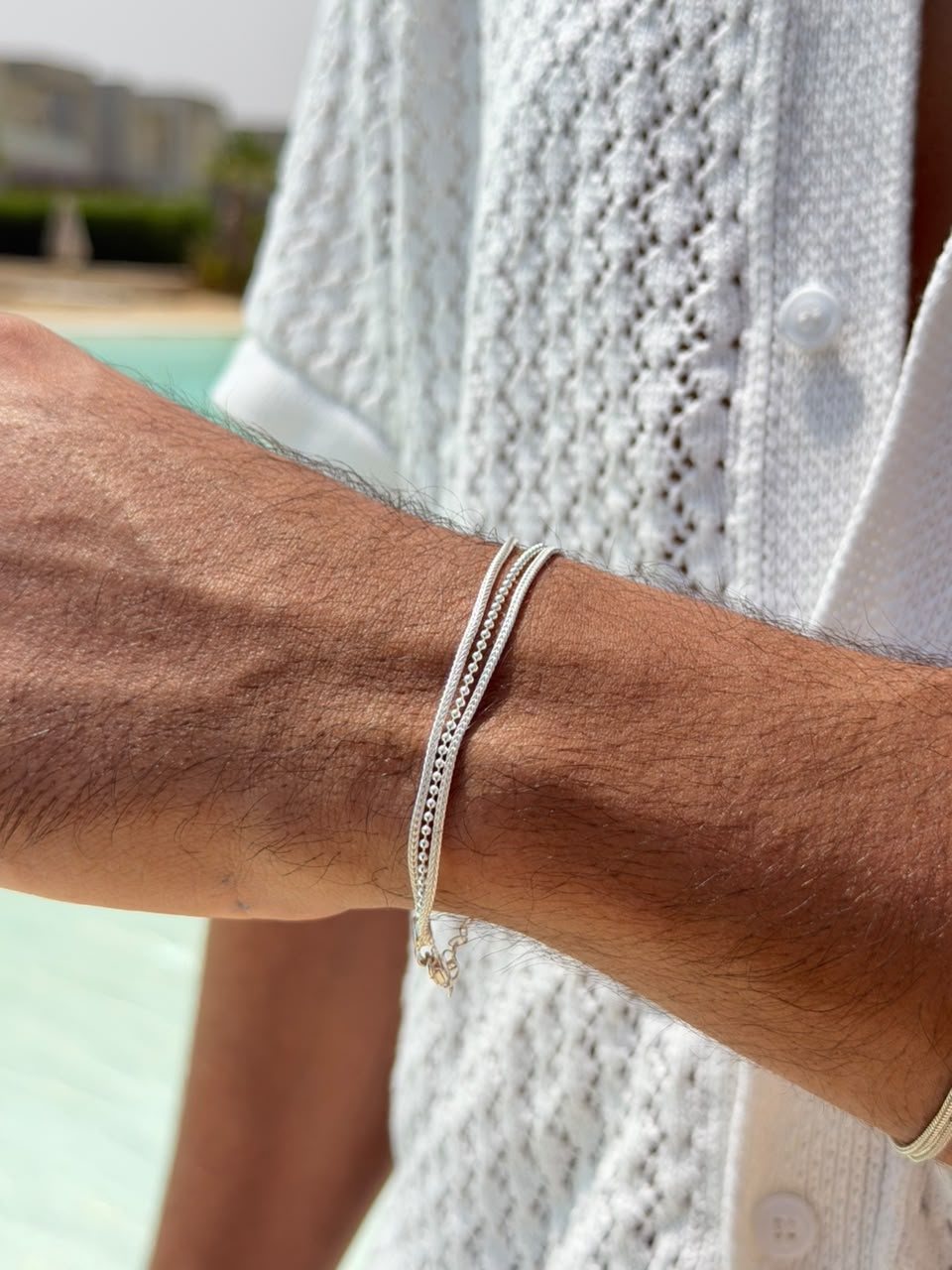 Triple Chain Bracelet Sterling Silver 925s
