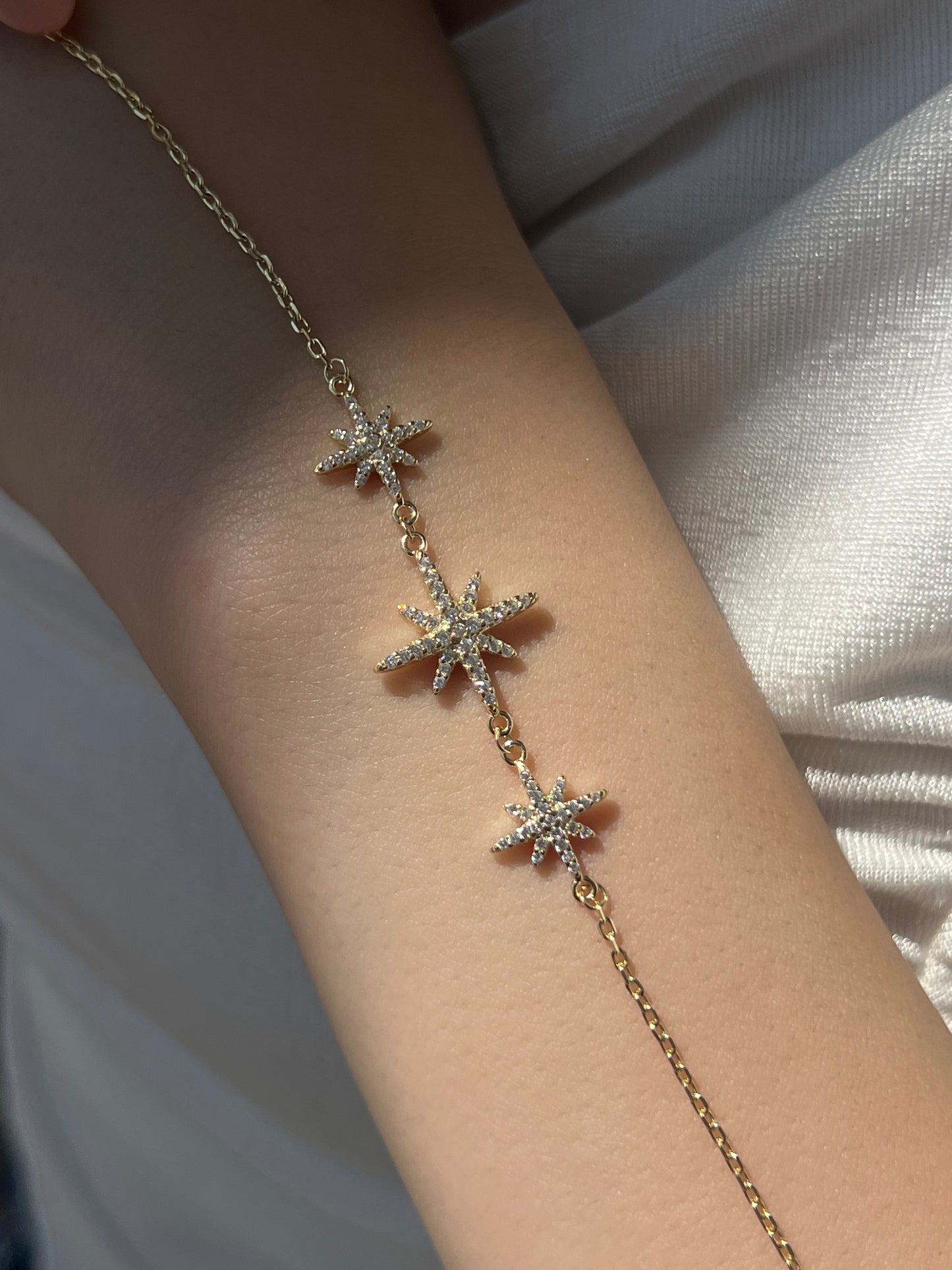 Shining Gold Plated North Star Bracelet – 925 Sterling silver