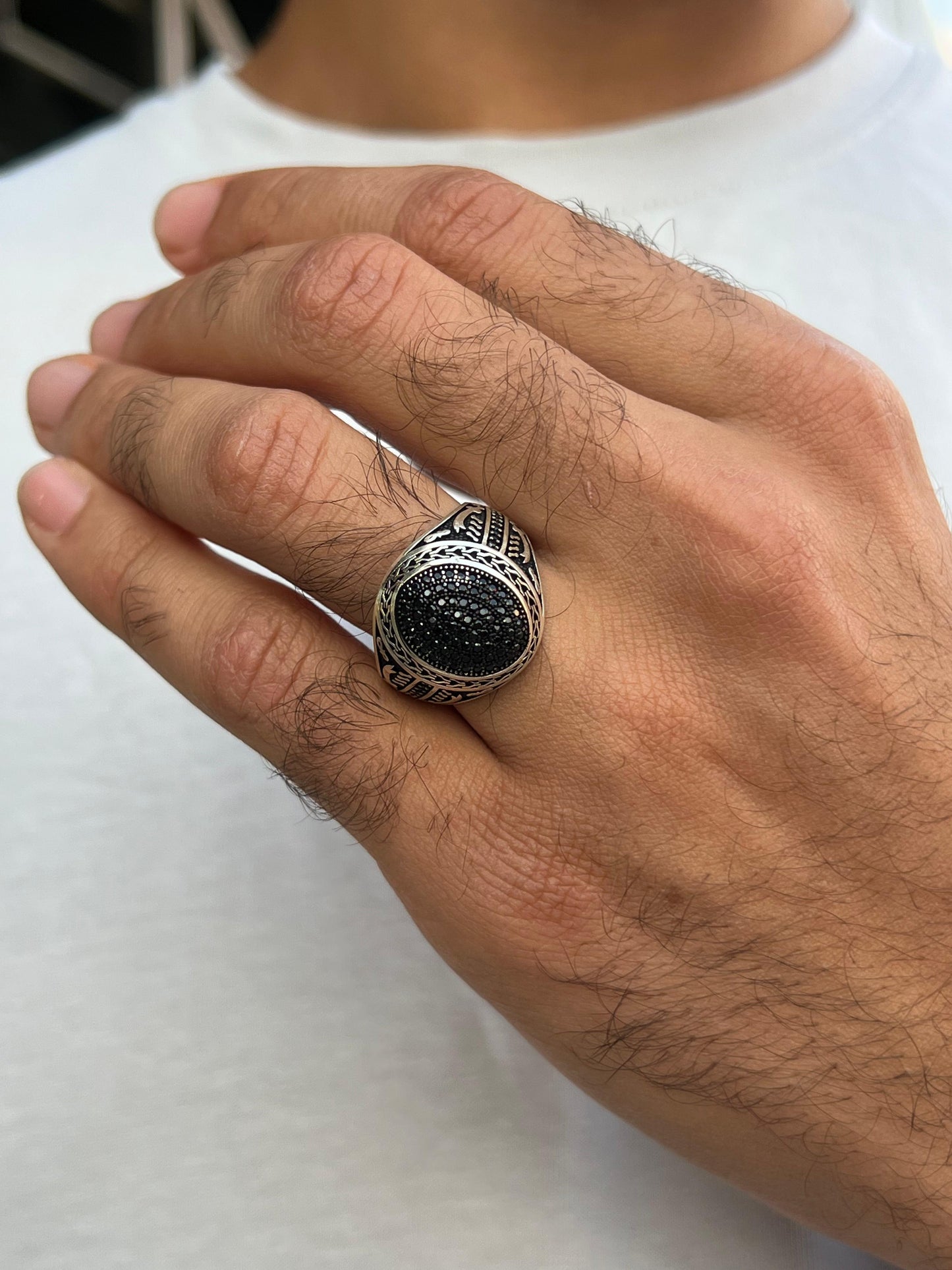 Black Micro Zirconia Ring-Sterling Silver 925s