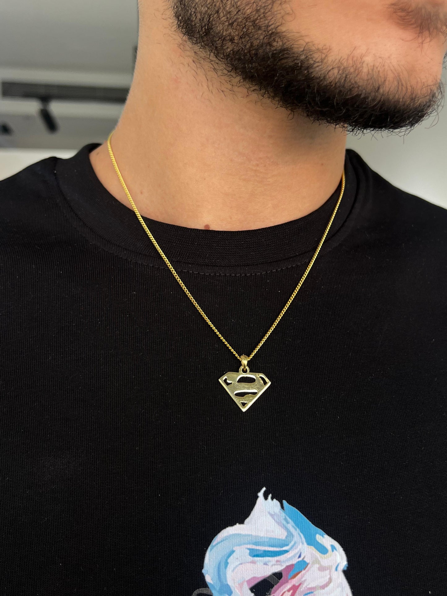 Gold Plated Spider Man Necklace for Men's Sterling Silver 925s