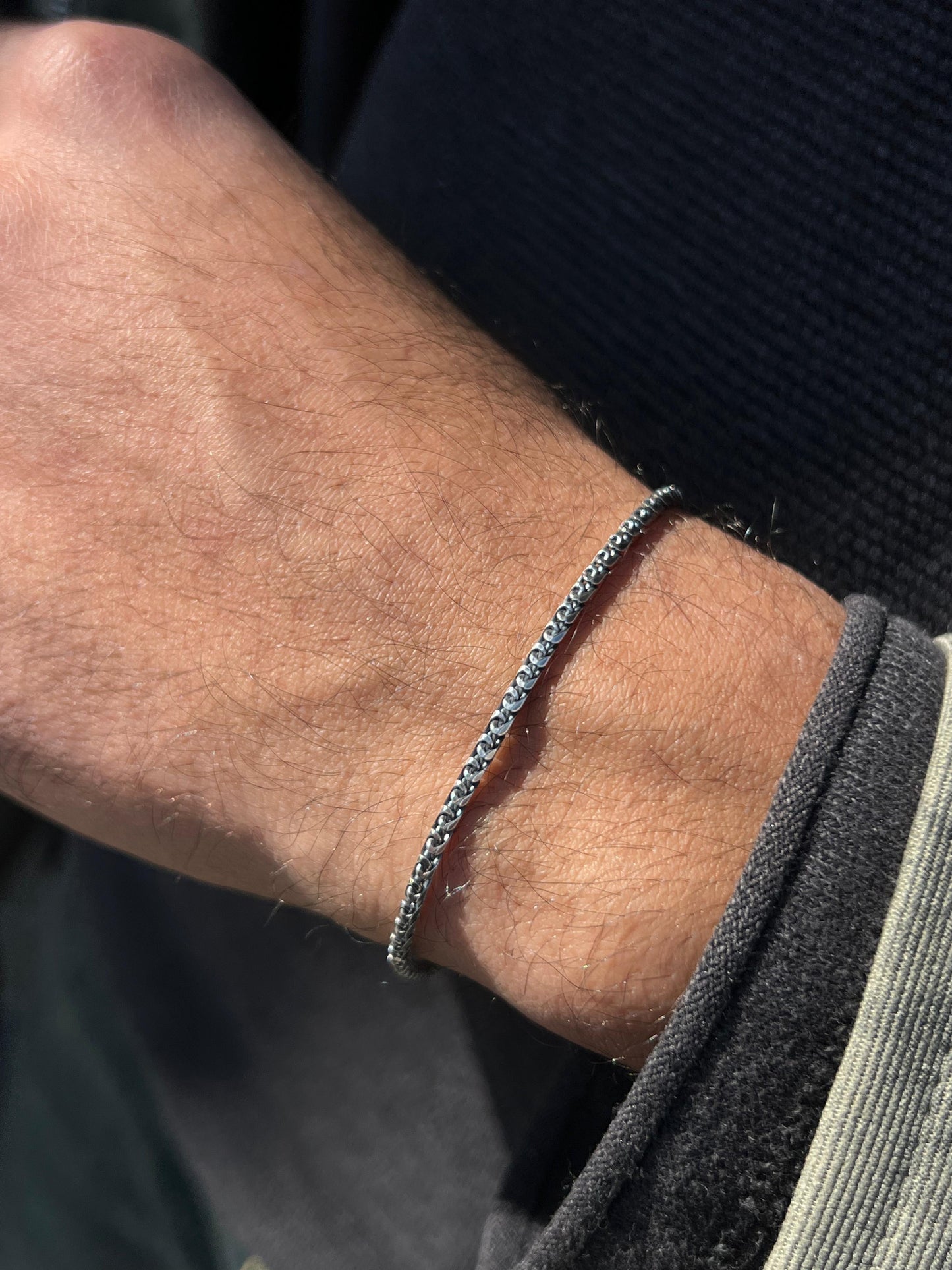 Rounded Grou Chain S925 Sterling Silver Bracelet (19cm-3mm)