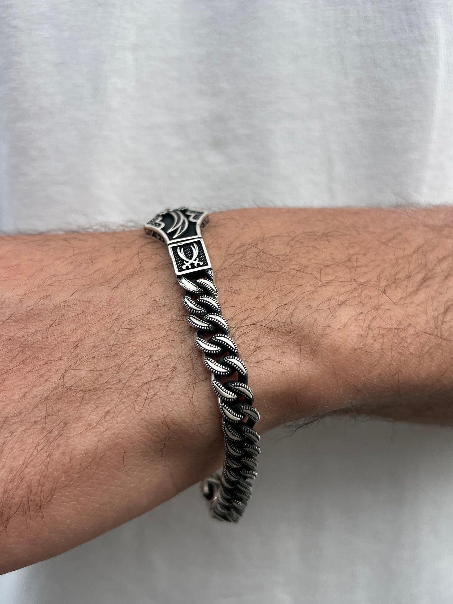 Shadow Sword Vein Bracelet for Men's Sterling Silver 925s-18cm