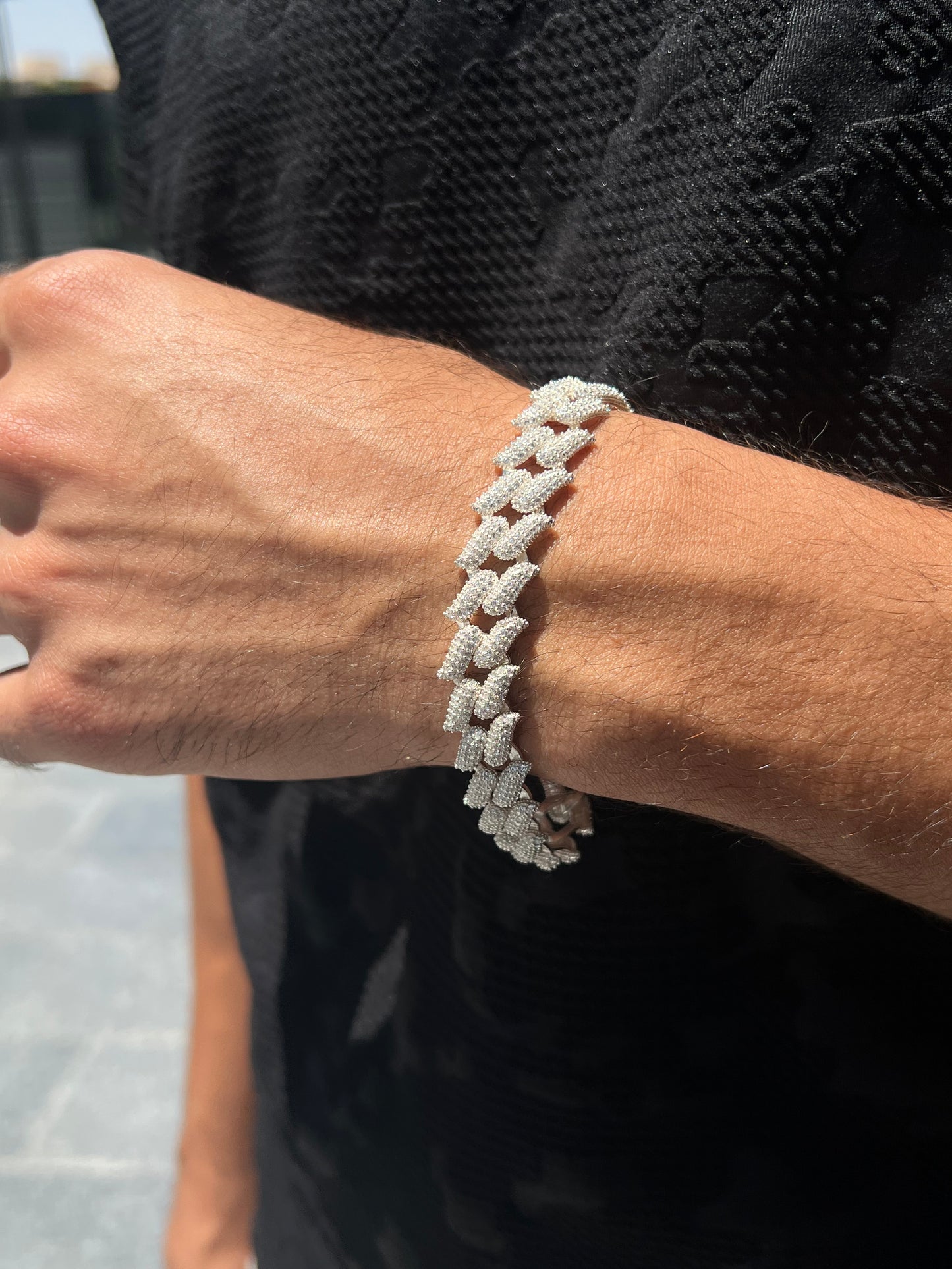 V-Iced Gangster Chain -Bracelet S925 Sterling Silver for men