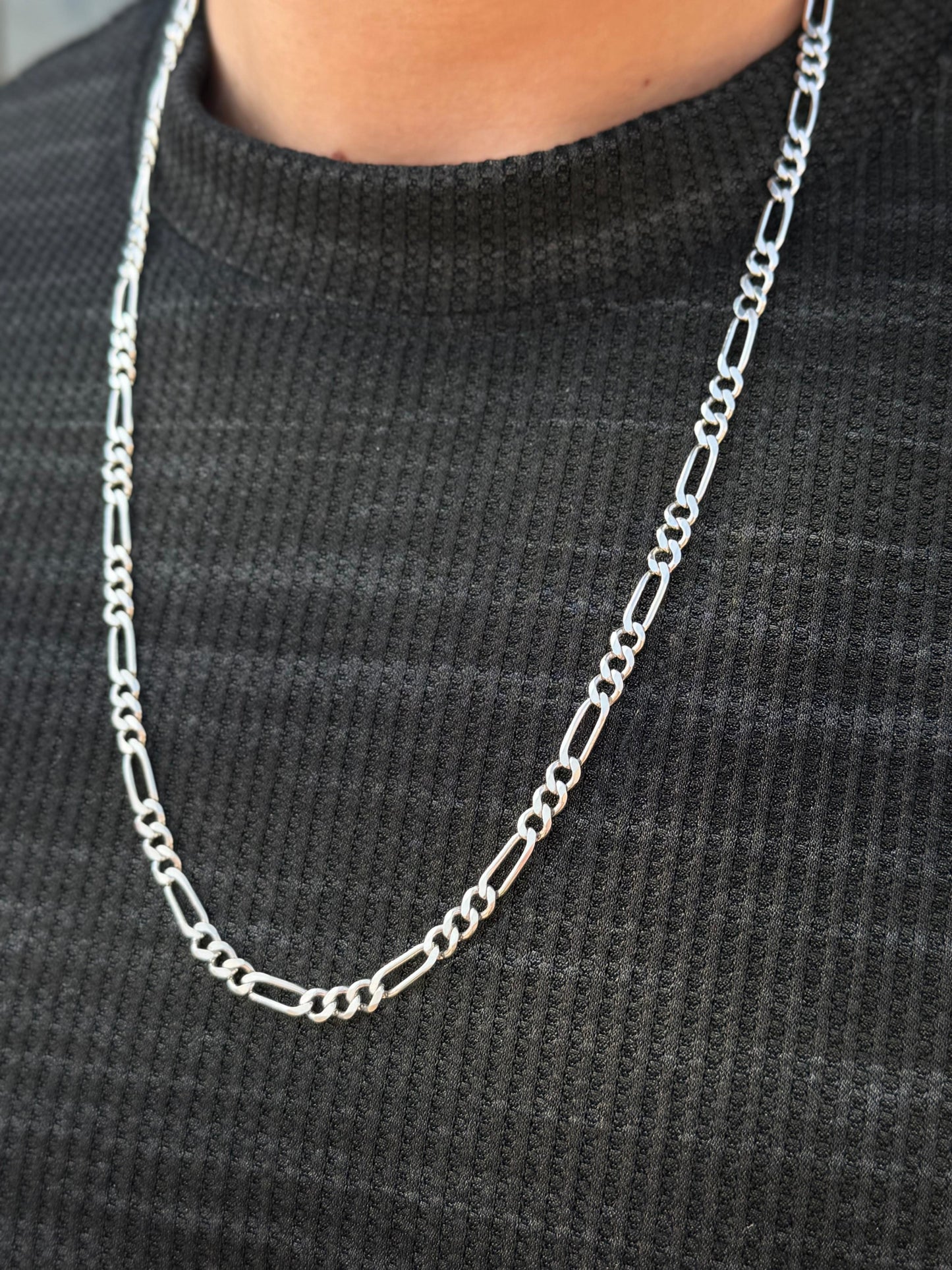 Miami Gro Necklace for Men's Sterling Silver 925s- 65cm-5mm