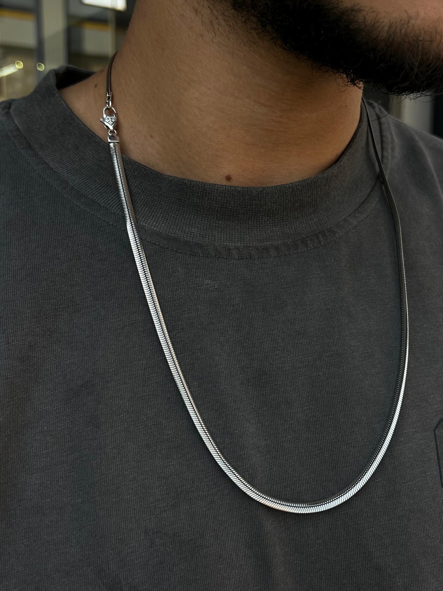 Snake Necklace For Men Sterling Silver925-(64cm-5mm)
