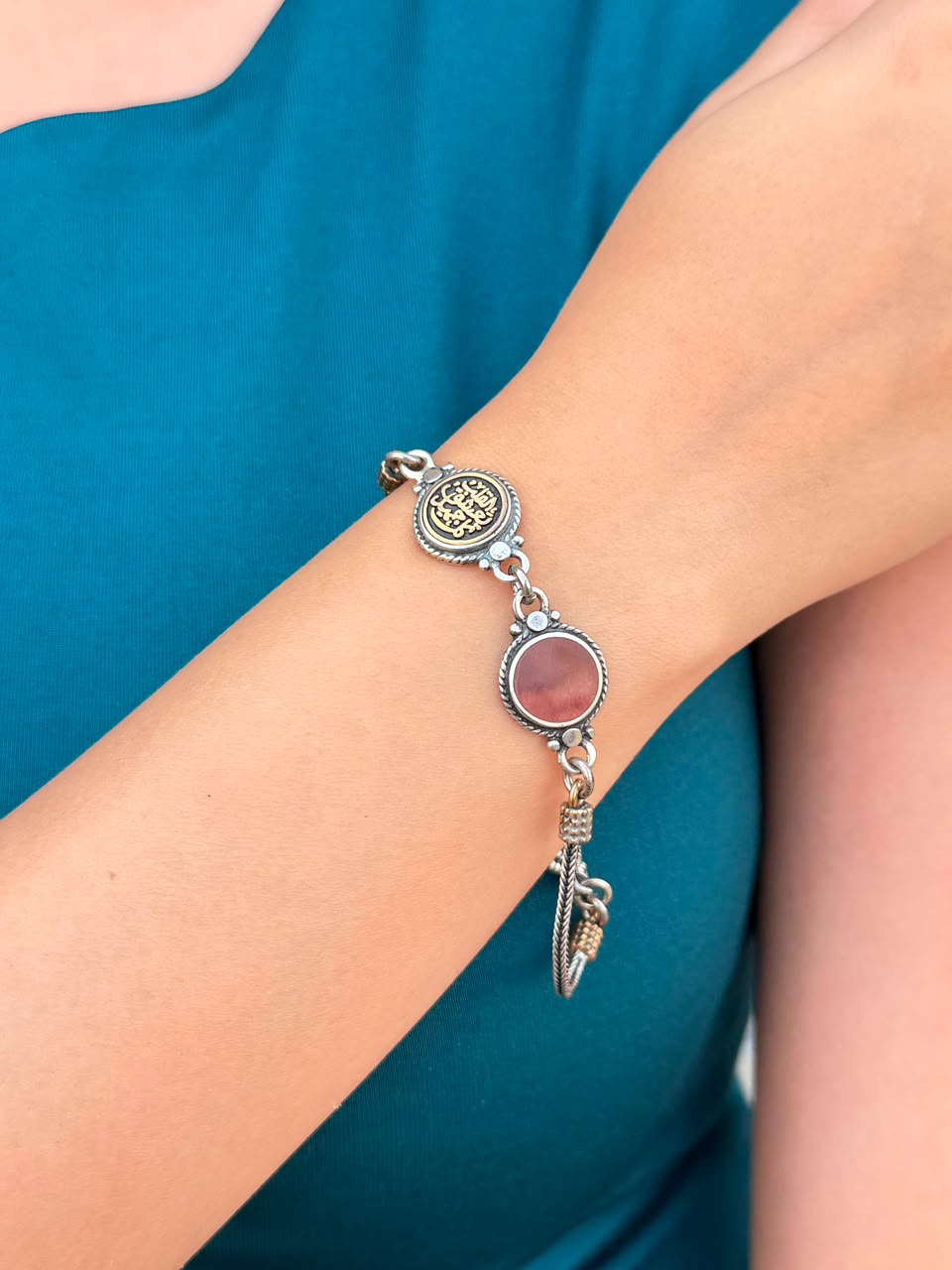 Arabic Bracelet (القلب يعشق كل جميل )in Sterling Silver -925s-20cm