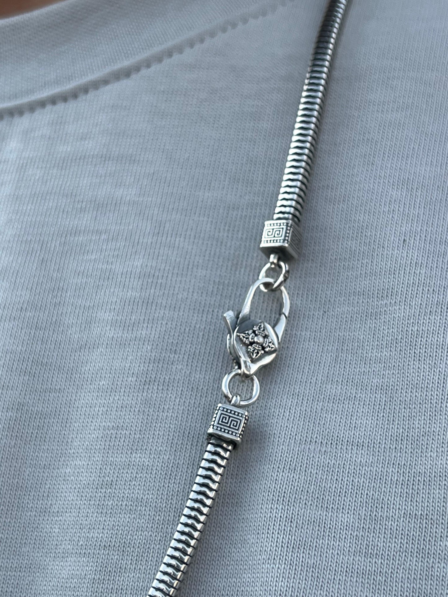 Sleek Cubic Rattail Chain for Men's Sterling Silver 925s-4mm