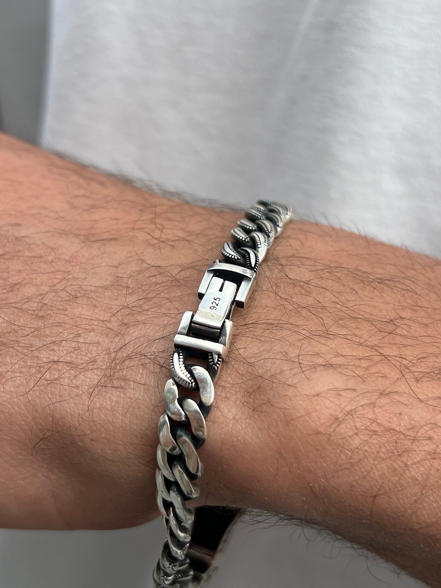 Shadow Sword Vein Bracelet for Men's Sterling Silver 925s-18cm