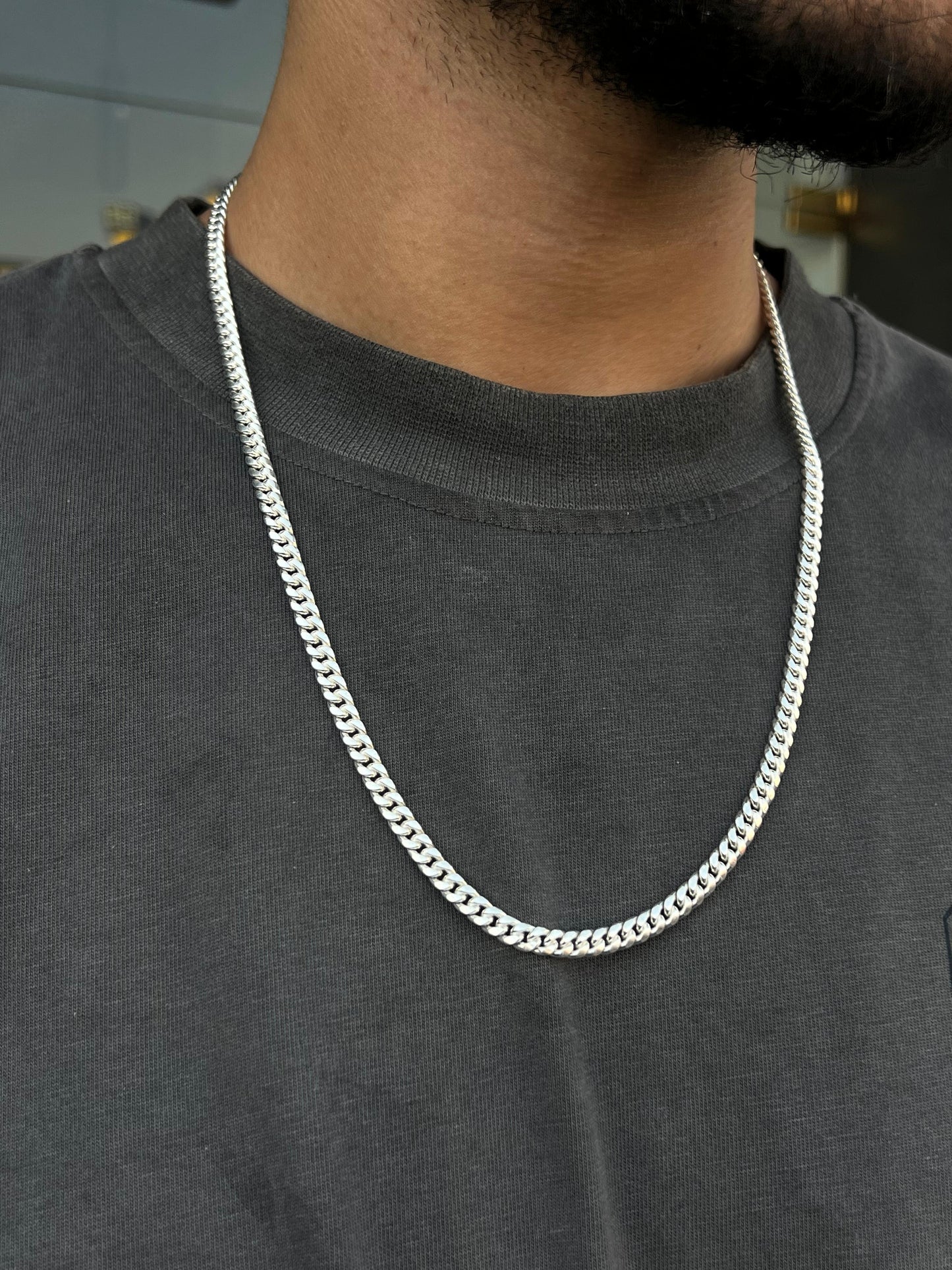 Lunar Grommet Chain For Men Sterling Silver 925- (30cm-5mm)