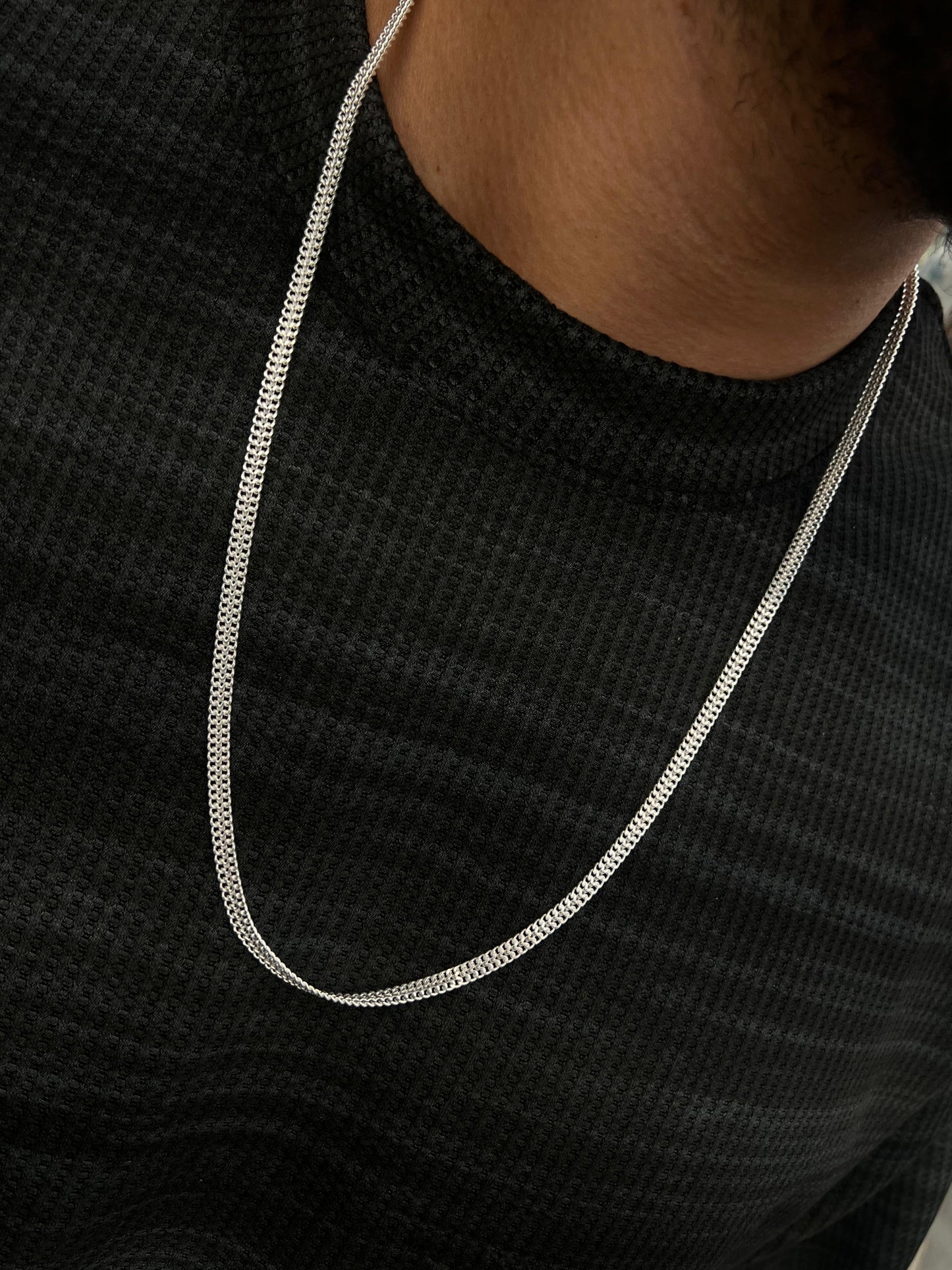 White Dragon bone Necklace Sterling Silver 925s (64cm-5mm)