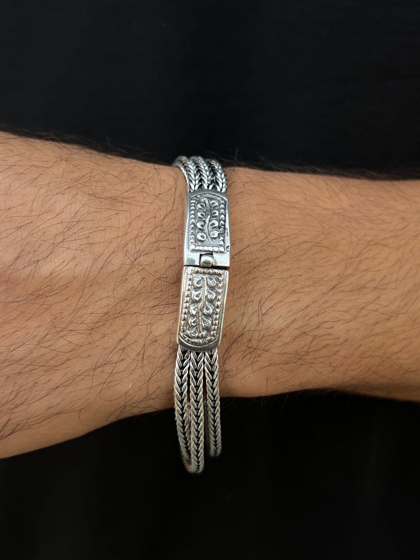 Bold Silver Bracelet Men's Sterling Silver 925s 22cm