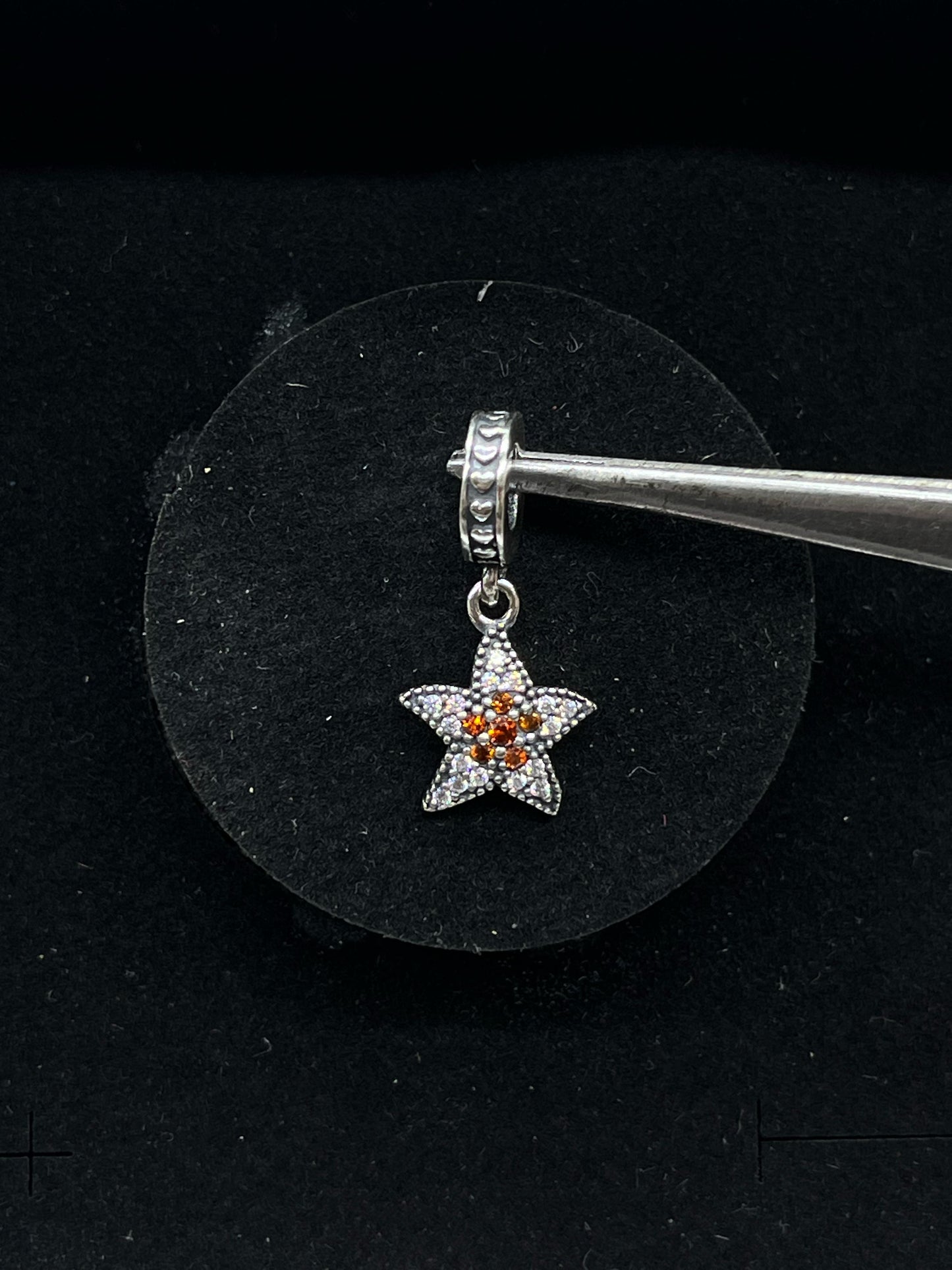 amber accent Star Pave Charm
