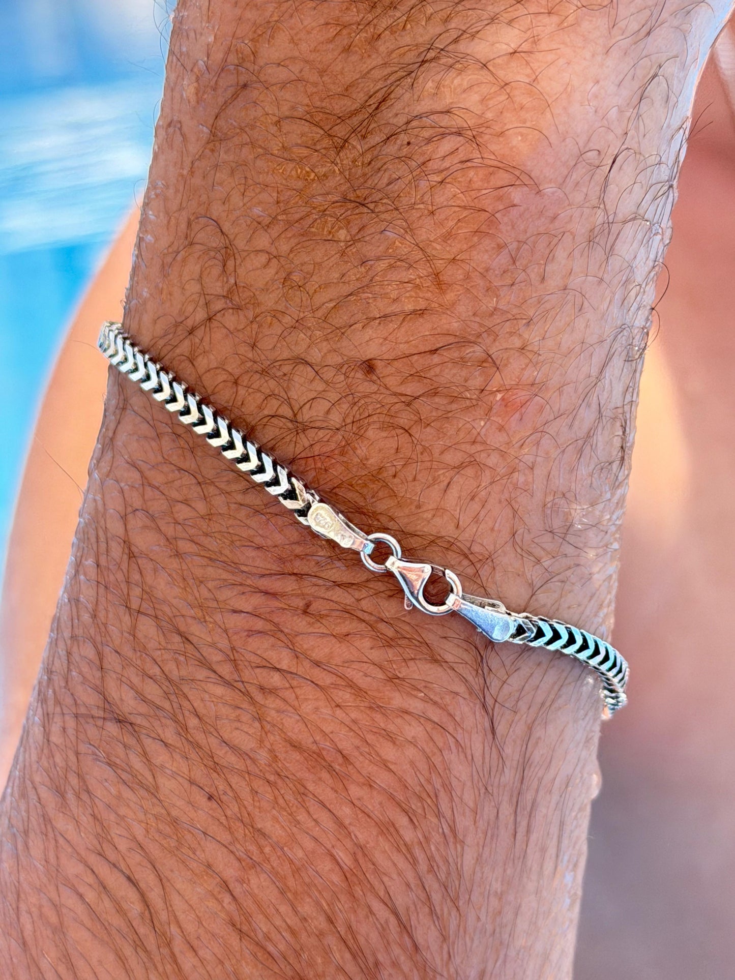 V Flow Bracelet Sterling Silver 925s-(20cm-3mm)
