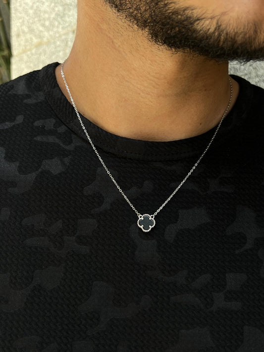 One black Van cleef Necklace for Men's Sterling Silver 925s