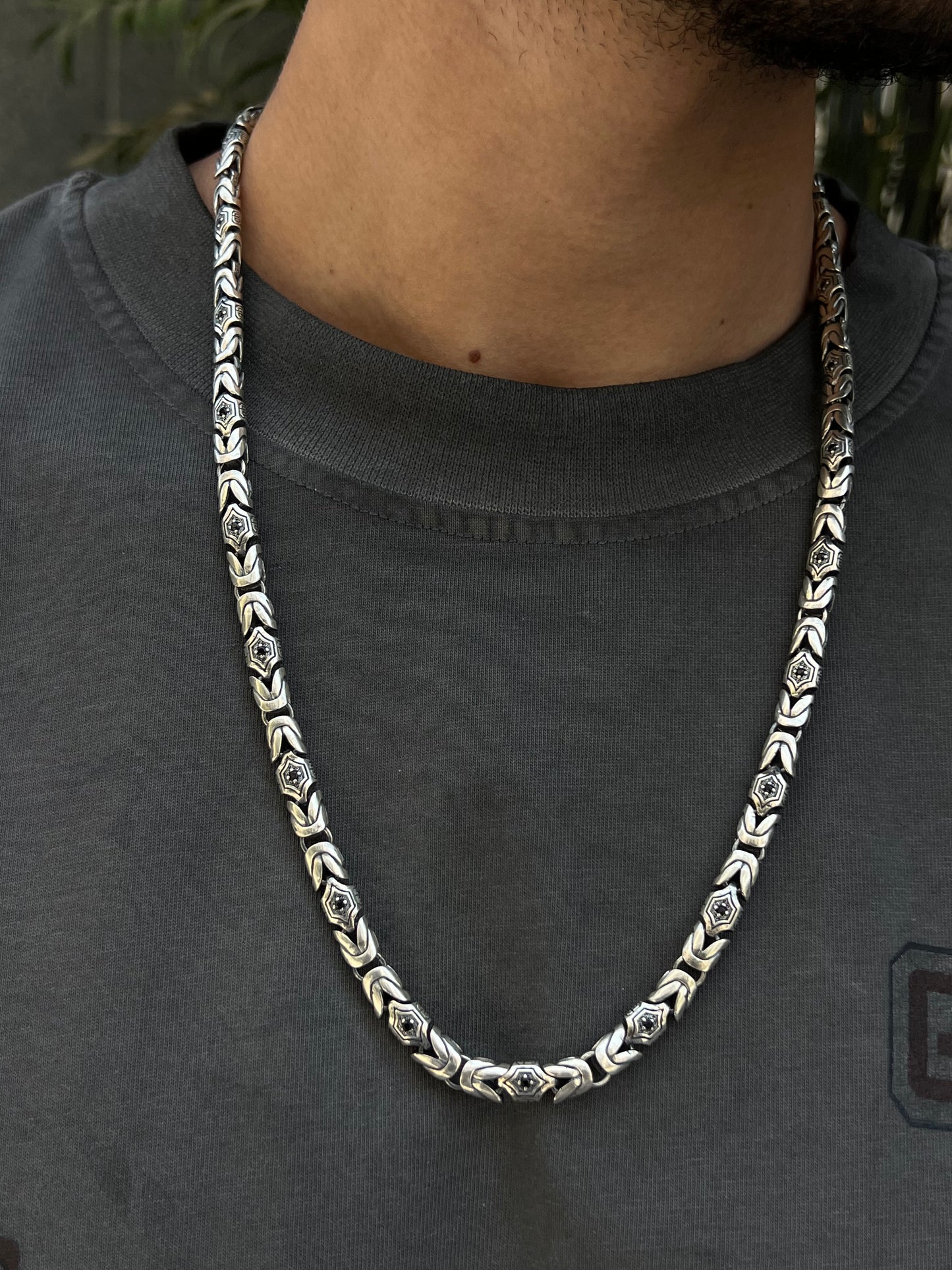 Blue Lotus Necklace for Men's Sterling Silver 925s