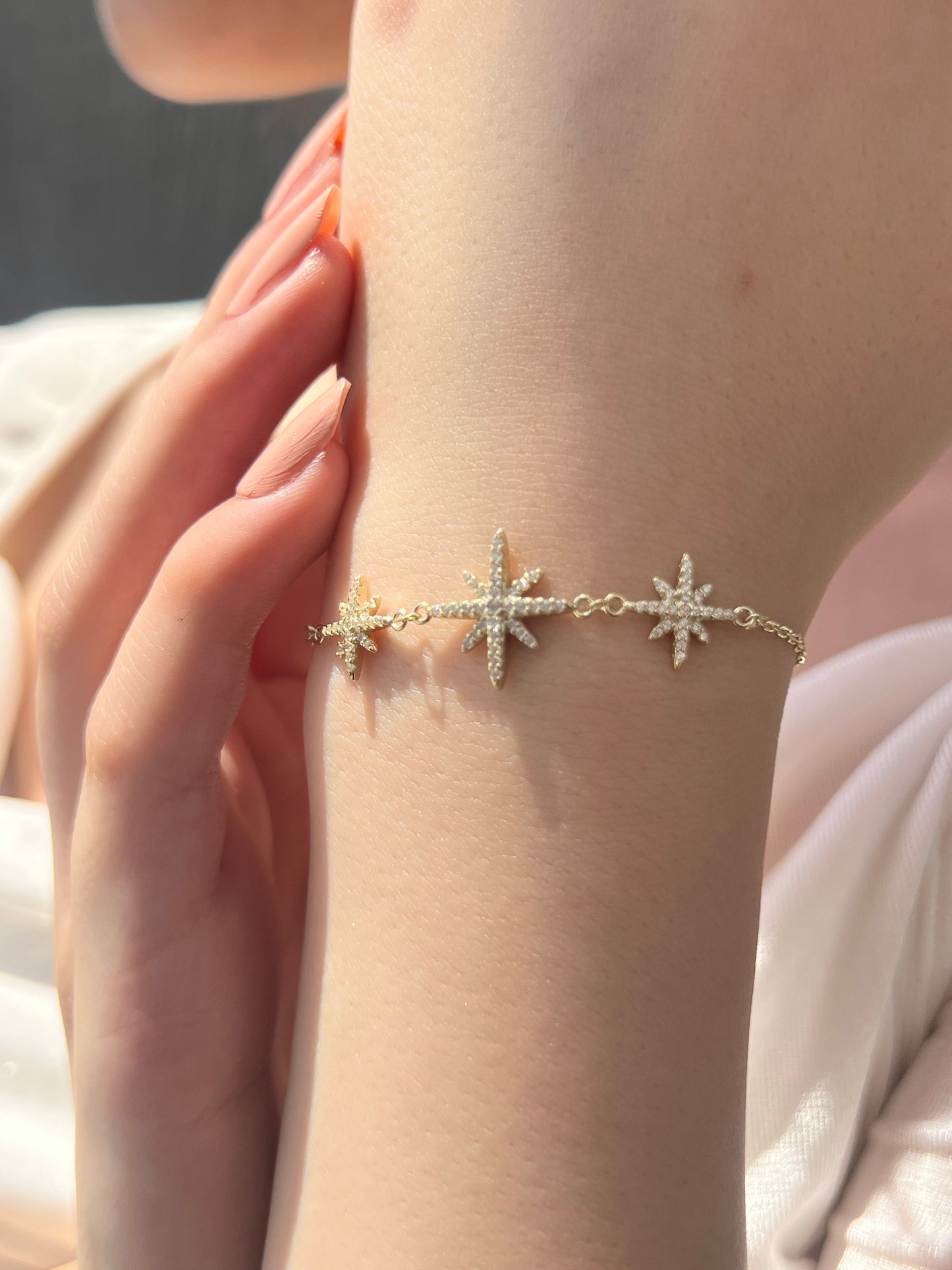 Shining Gold Plated North Star Bracelet – 925 Sterling silver