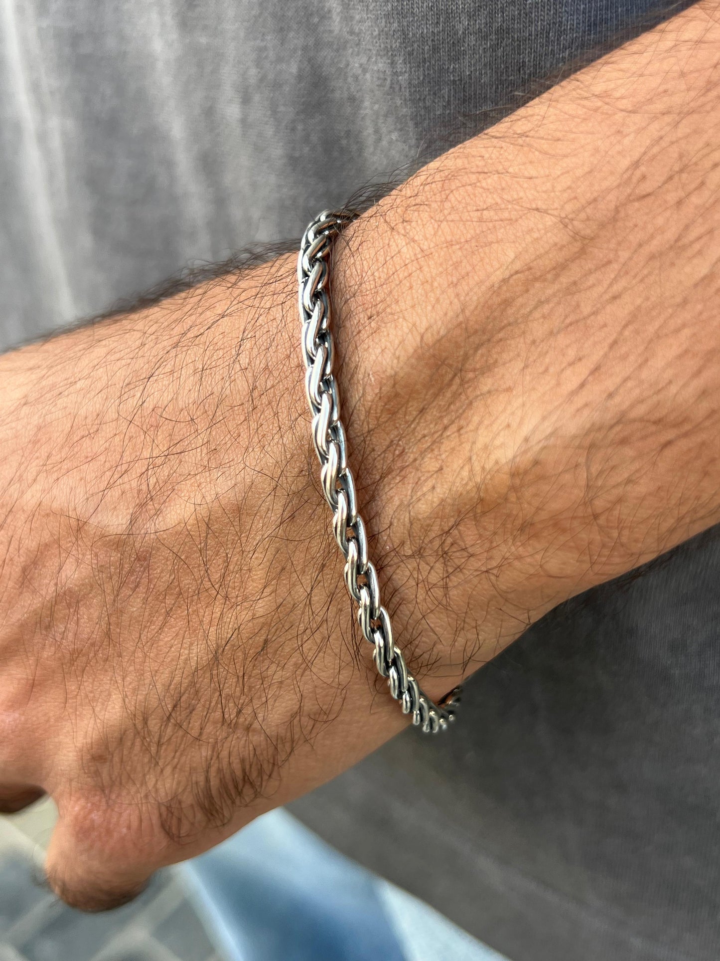 Wave Valor bracelet-for Men's Sterling Silver 925s (20,5cm-4mm)