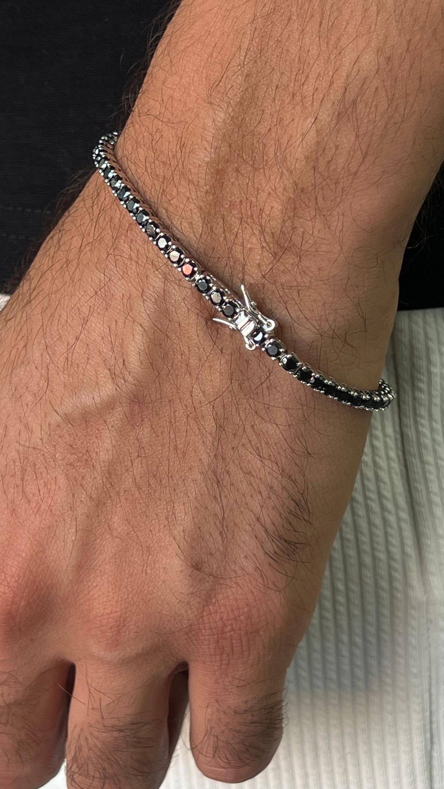 Thick Tennis Bracelet – Box Lock - Sterling Silver 925s