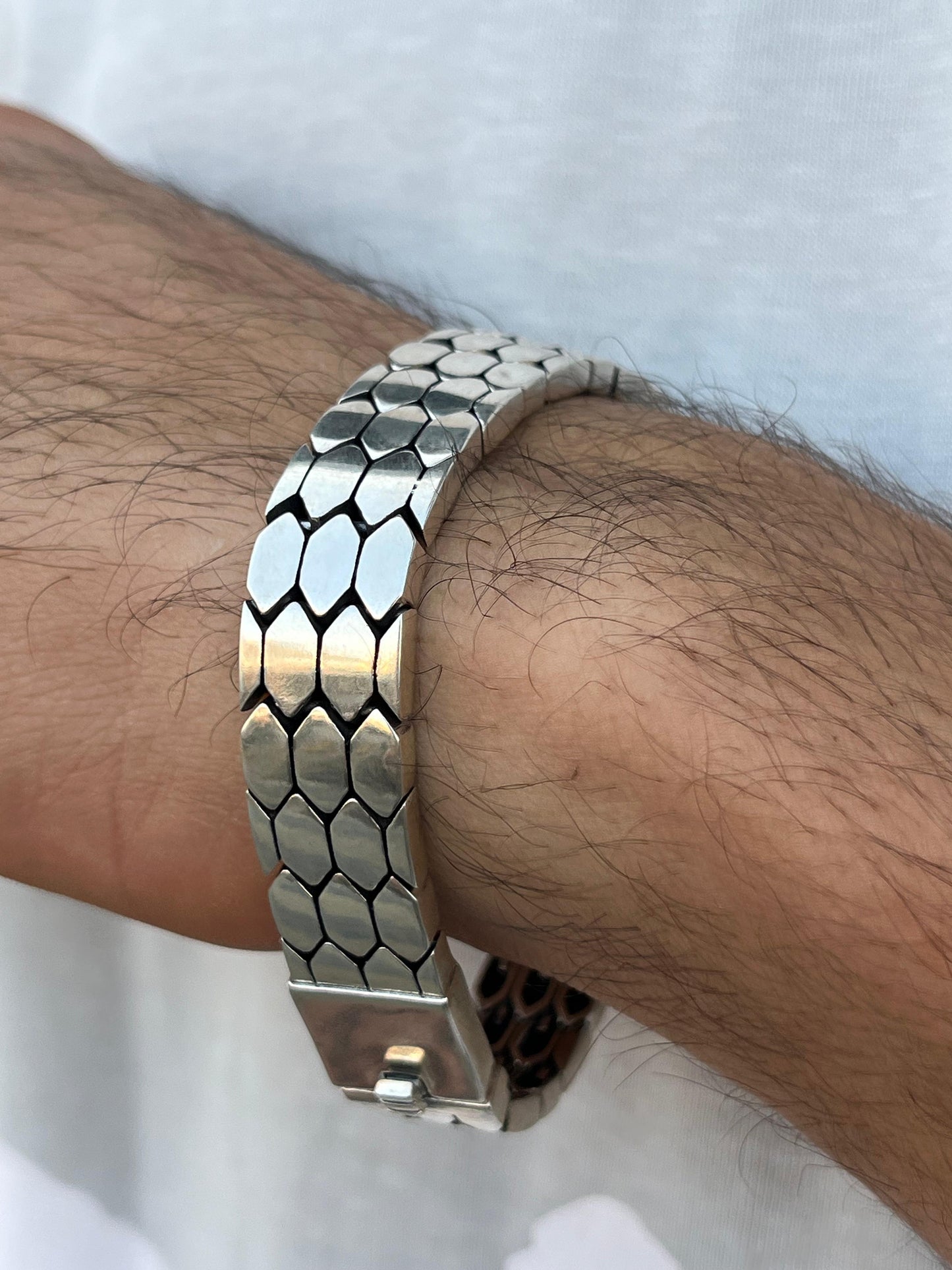Armor Links Bracelet for Men's Sterling Silver 925s-