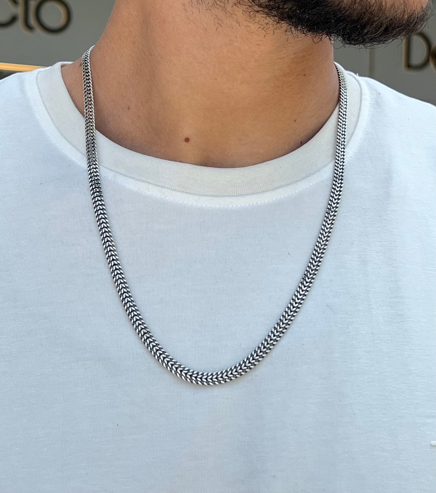 DRAGON BONE-S925 Sterling Silver Necklace for men