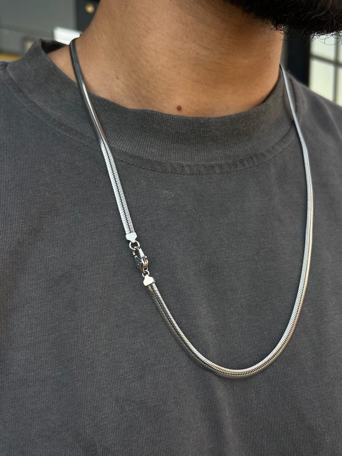 Snake Necklace For Men Sterling Silver925-(64cm-5mm)