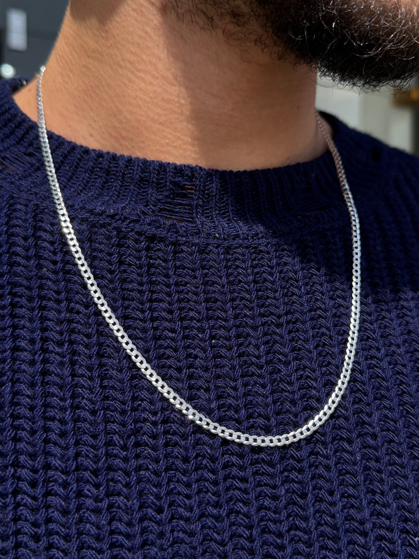 Cut Grommet Necklaces for Men's Sterling Silver 925s