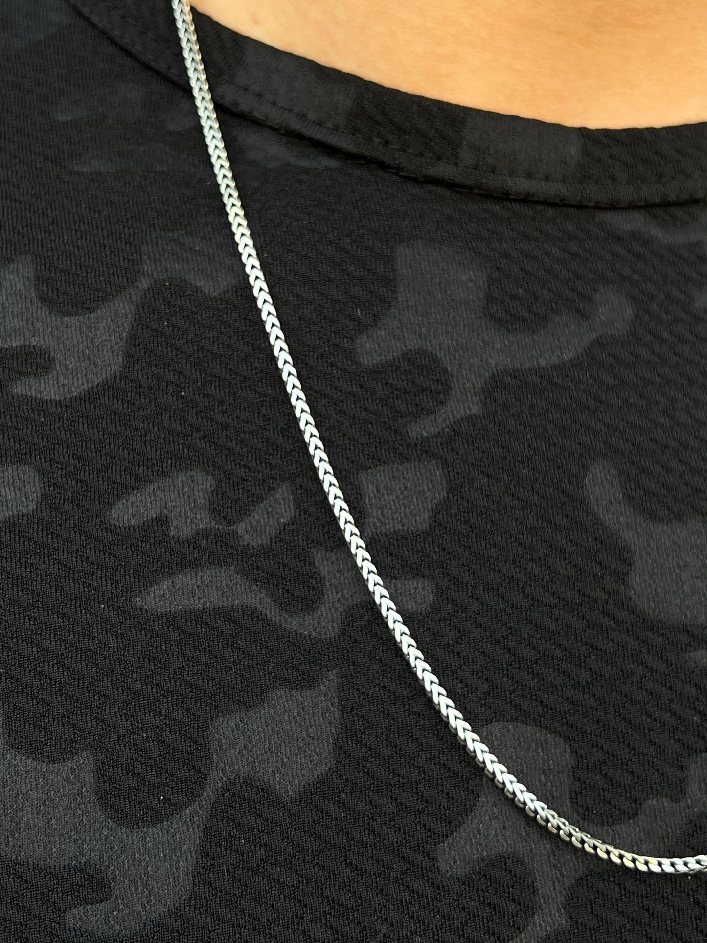 V Cut Necklace for Men's Sterling Silver 925s-59cm-3mm
