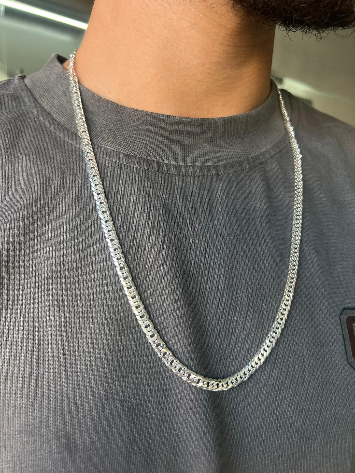 Miami Grommet Link Chain For Men Sterling Silver - 925- 2 Sizes