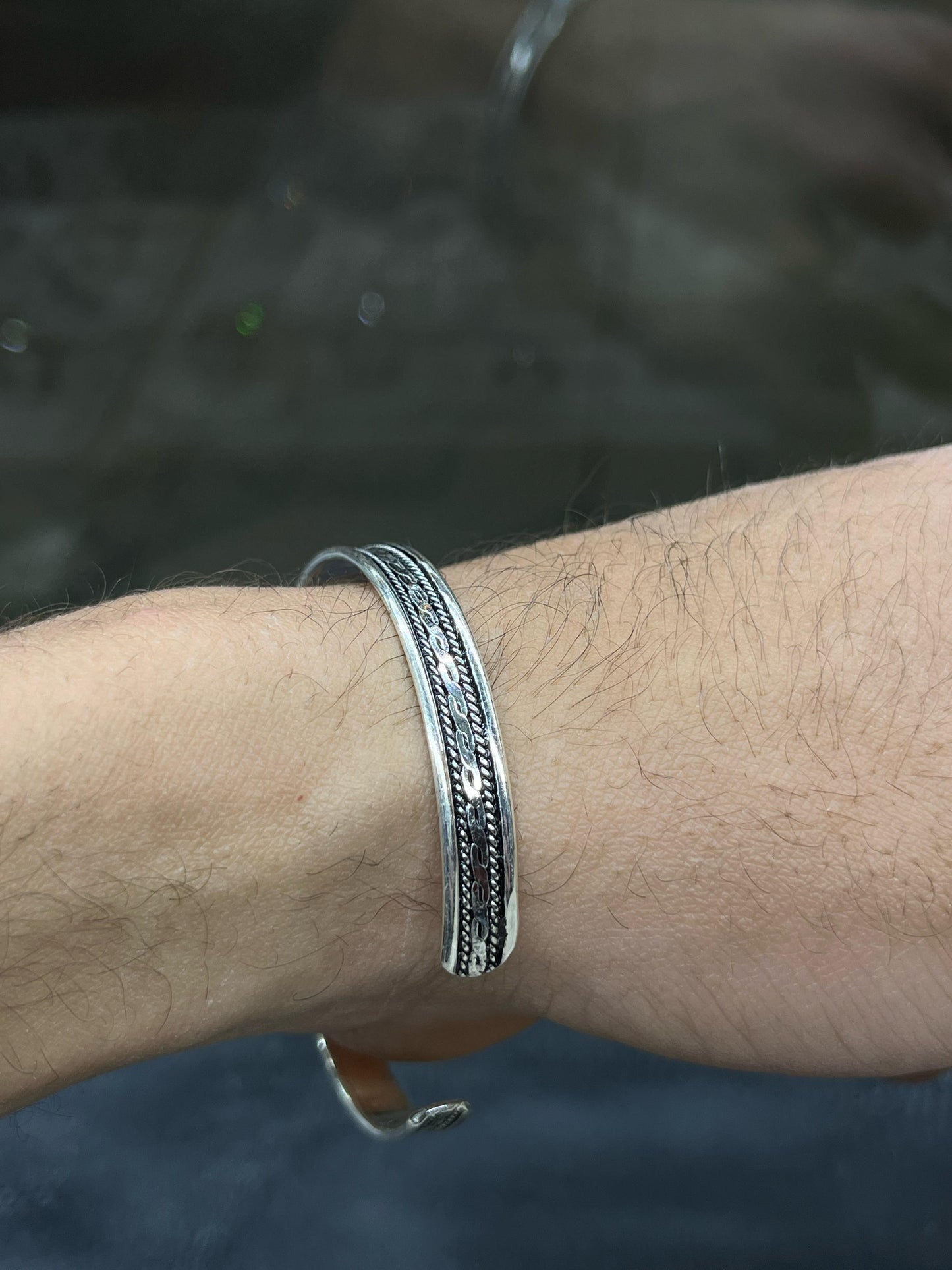 oxidised Men bangle-S925 Sterling Silver bangle for men