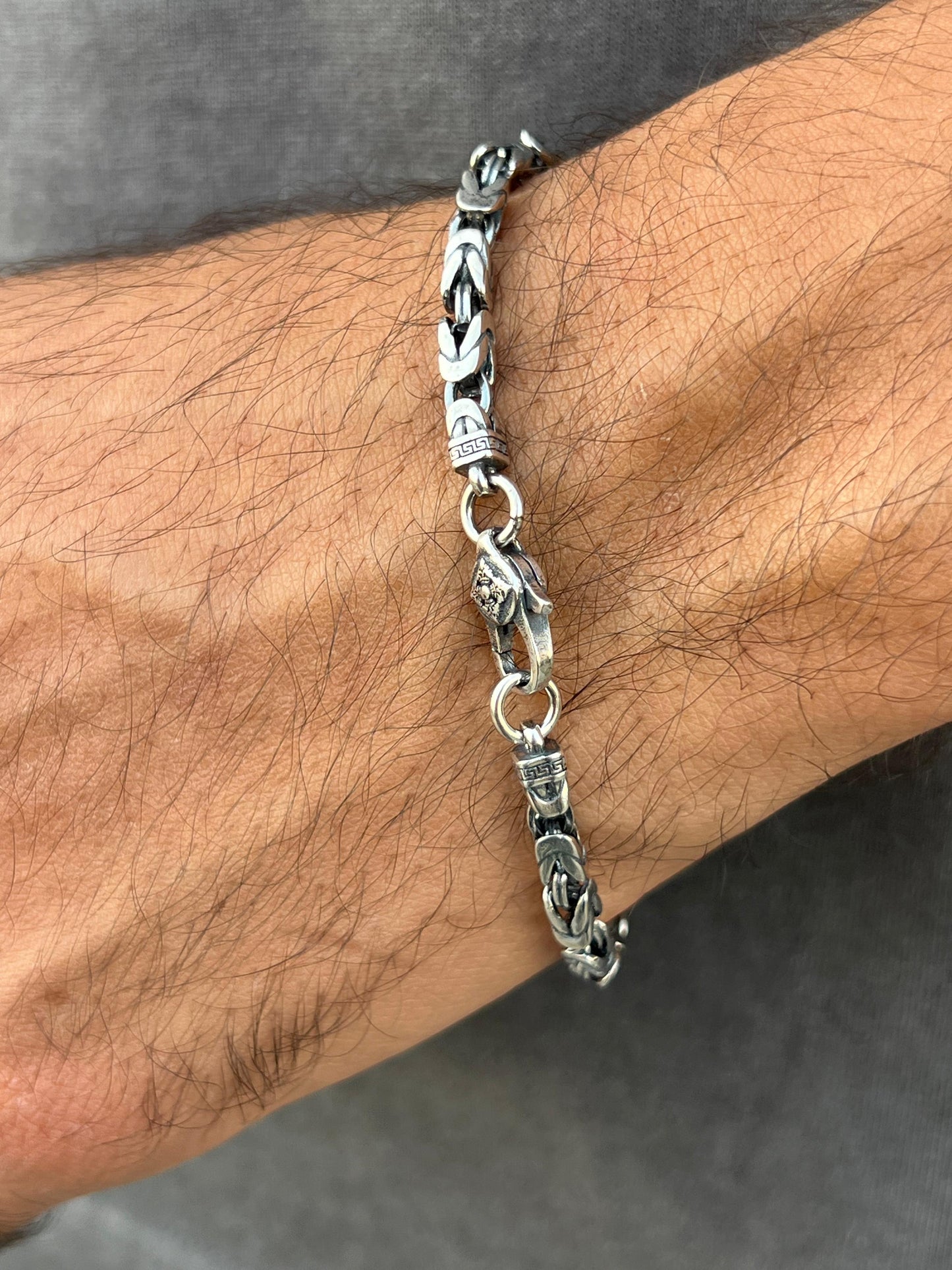 Knot✖️king bracelet-for Men's Sterling Silver 925s (20,5cm-4mm)