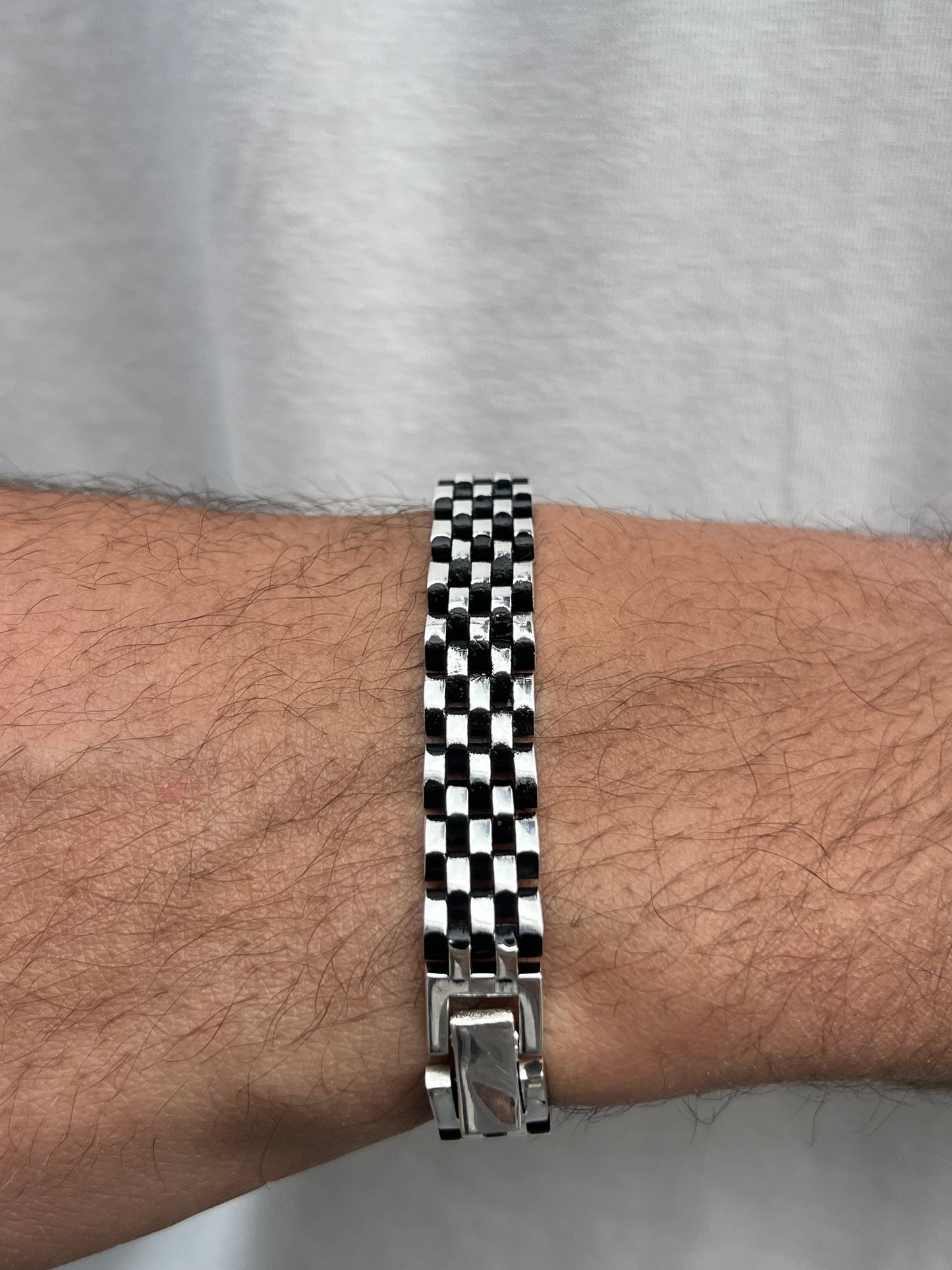 Black Knightfall Bracelet for Men's Sterling Silver 925s-18cm