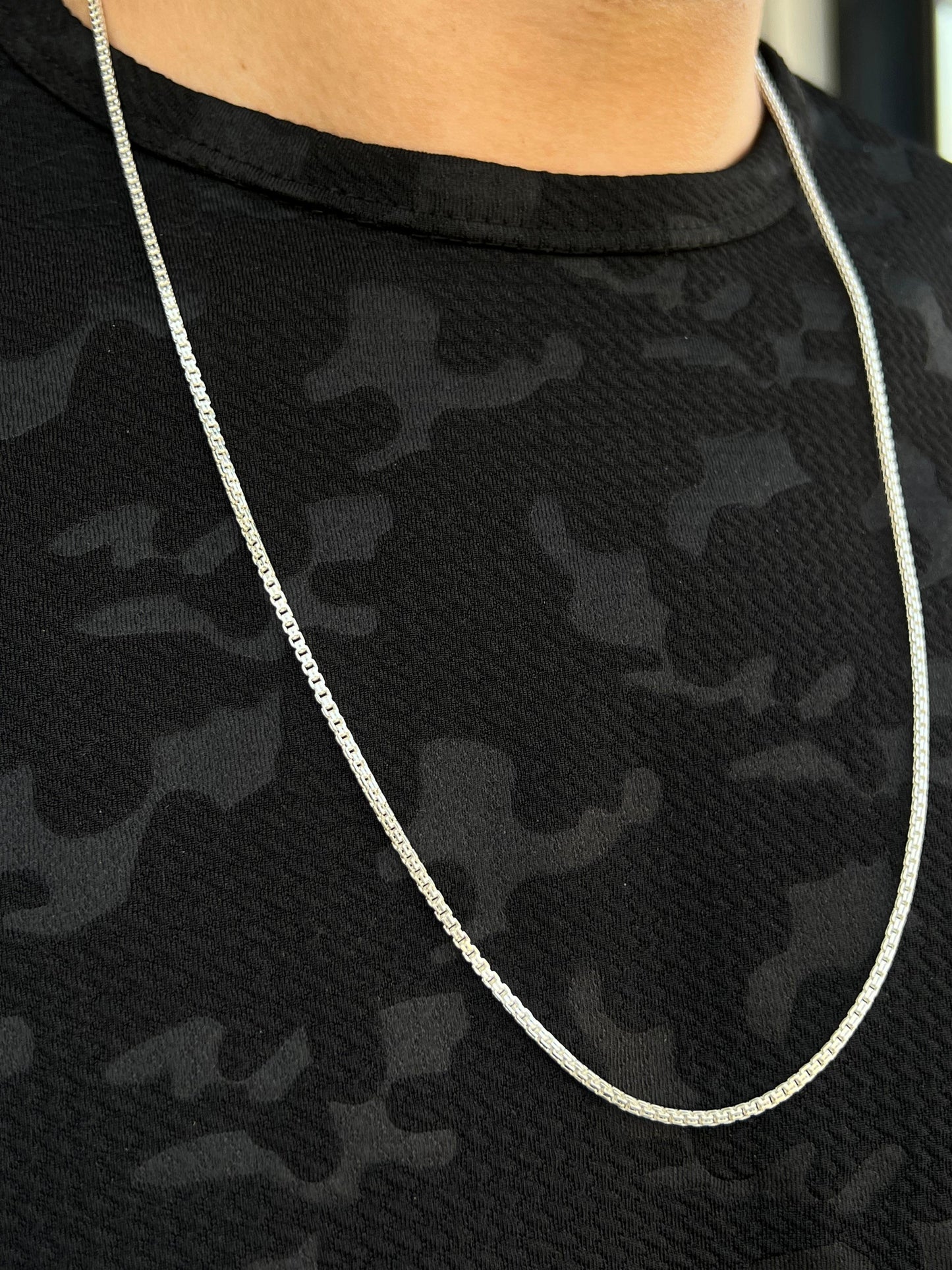 Links Box Necklace For Men Sterling Silver925// 64cm-3mm