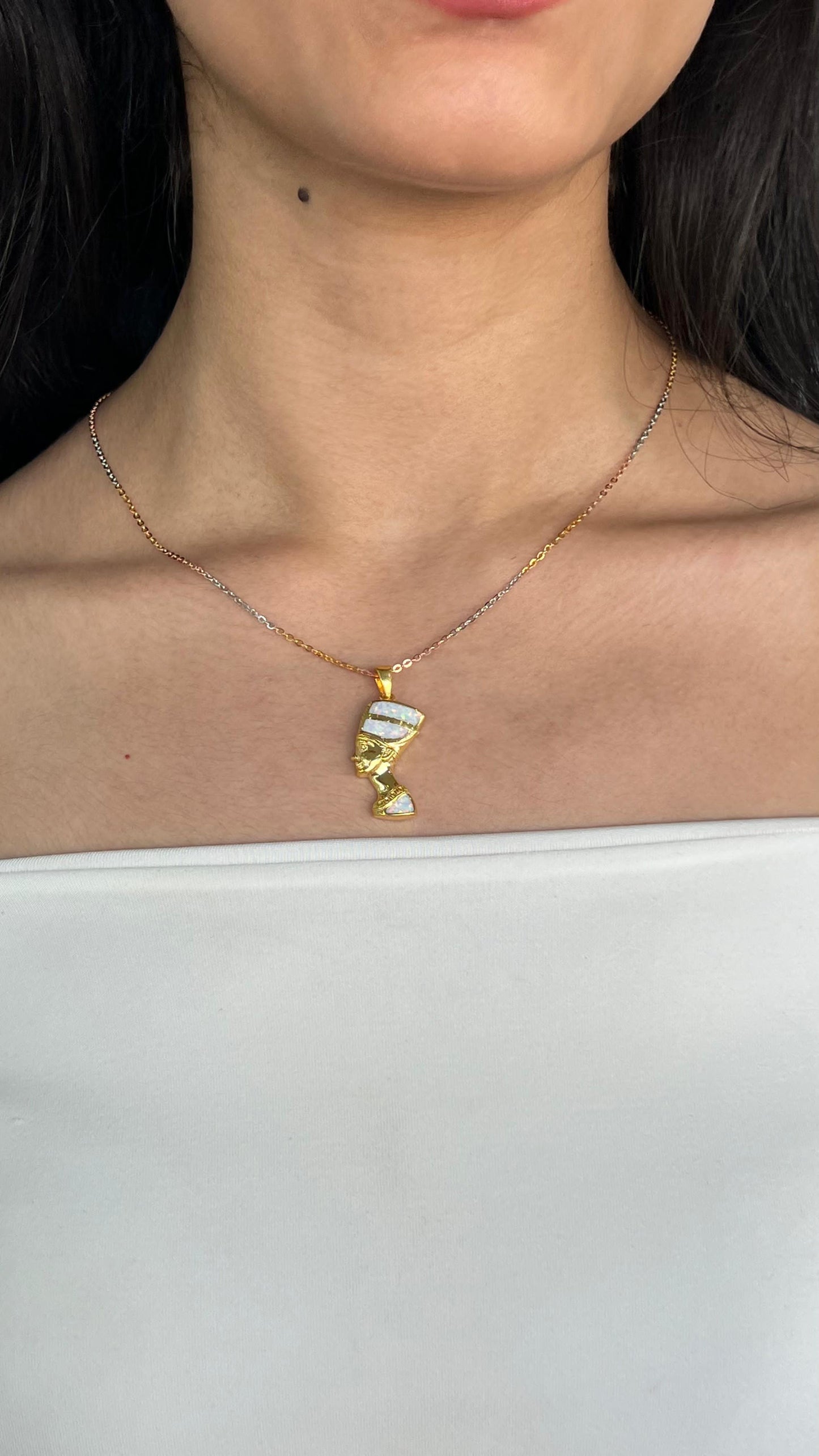 Gold-Plated Pharaonic Chalice Necklace