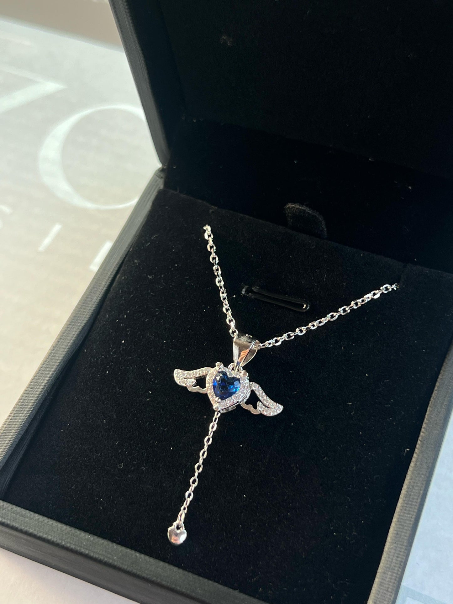 Winged heart Necklace -sterling Silver-925s