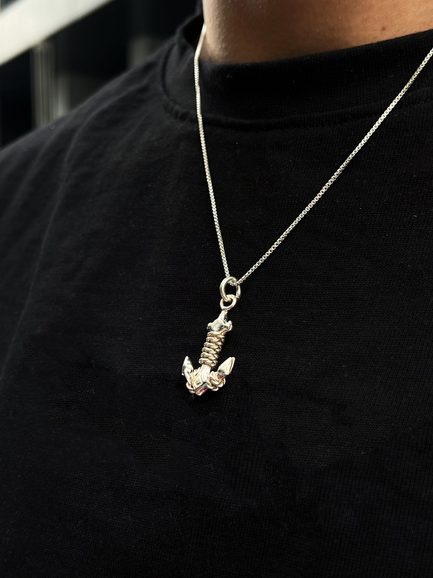 Anchor Necklace for Men's Sterling Silver 925s