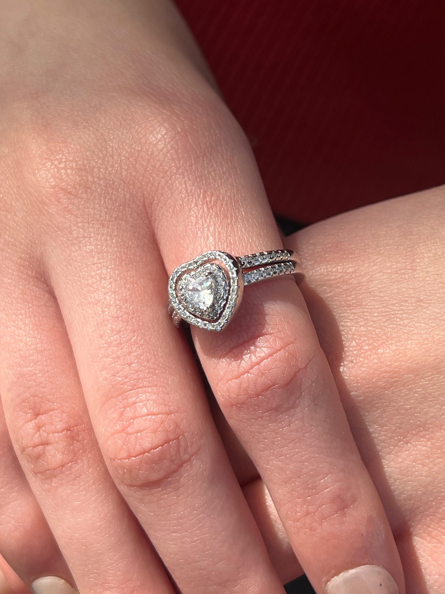 Twins Heart Ring Silver 925