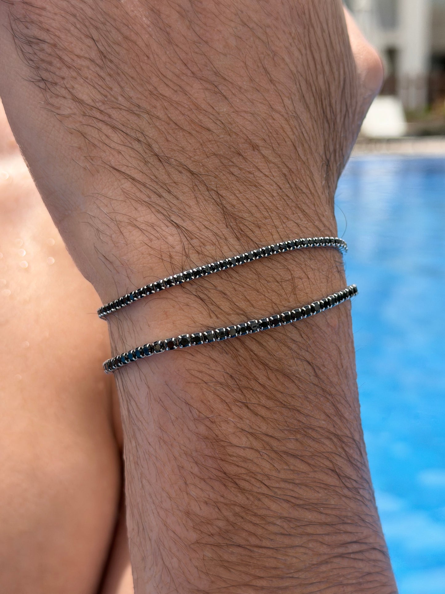 Black Tennis -BoxLook- Bracelet Sterling Silver 925s