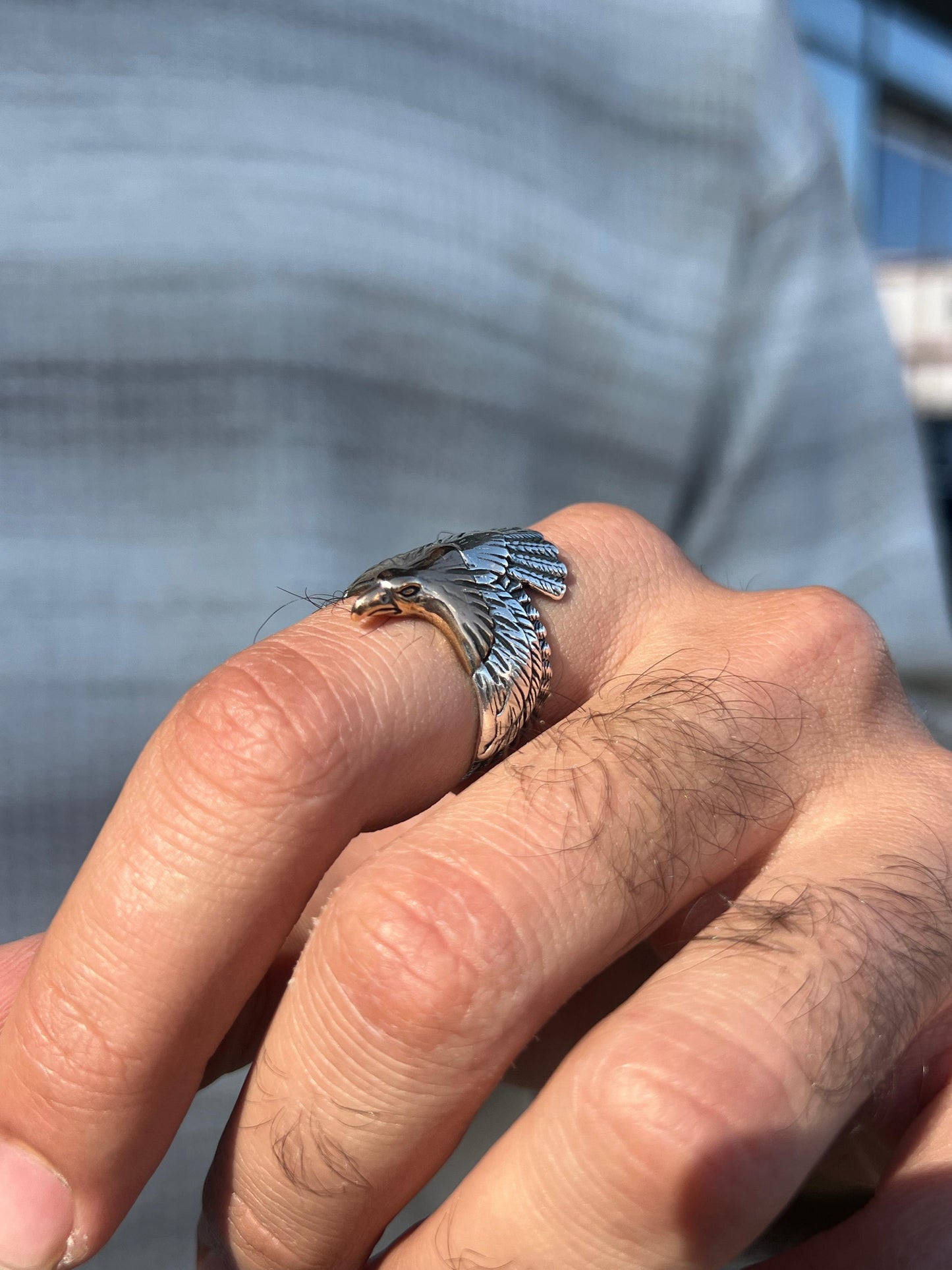 Gold Falcon Ring-Free Size -Sterling Silver 925s