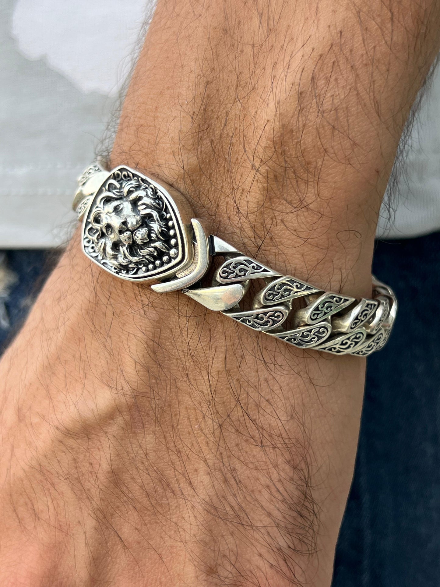 Lion Beast Bracelet for Men's Sterling Silver 925s