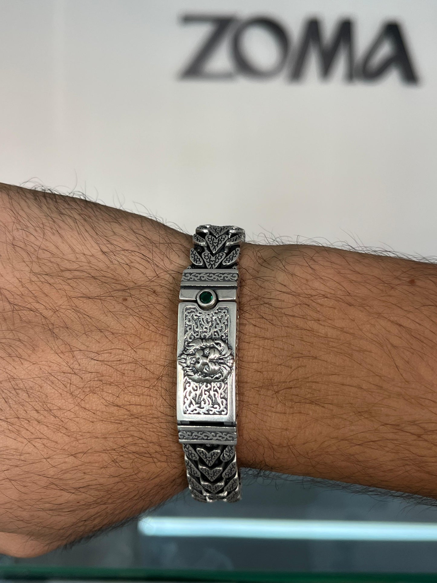 One of One- Gladiator Bracelet for Men's Sterling Silver 925s-21.5cm