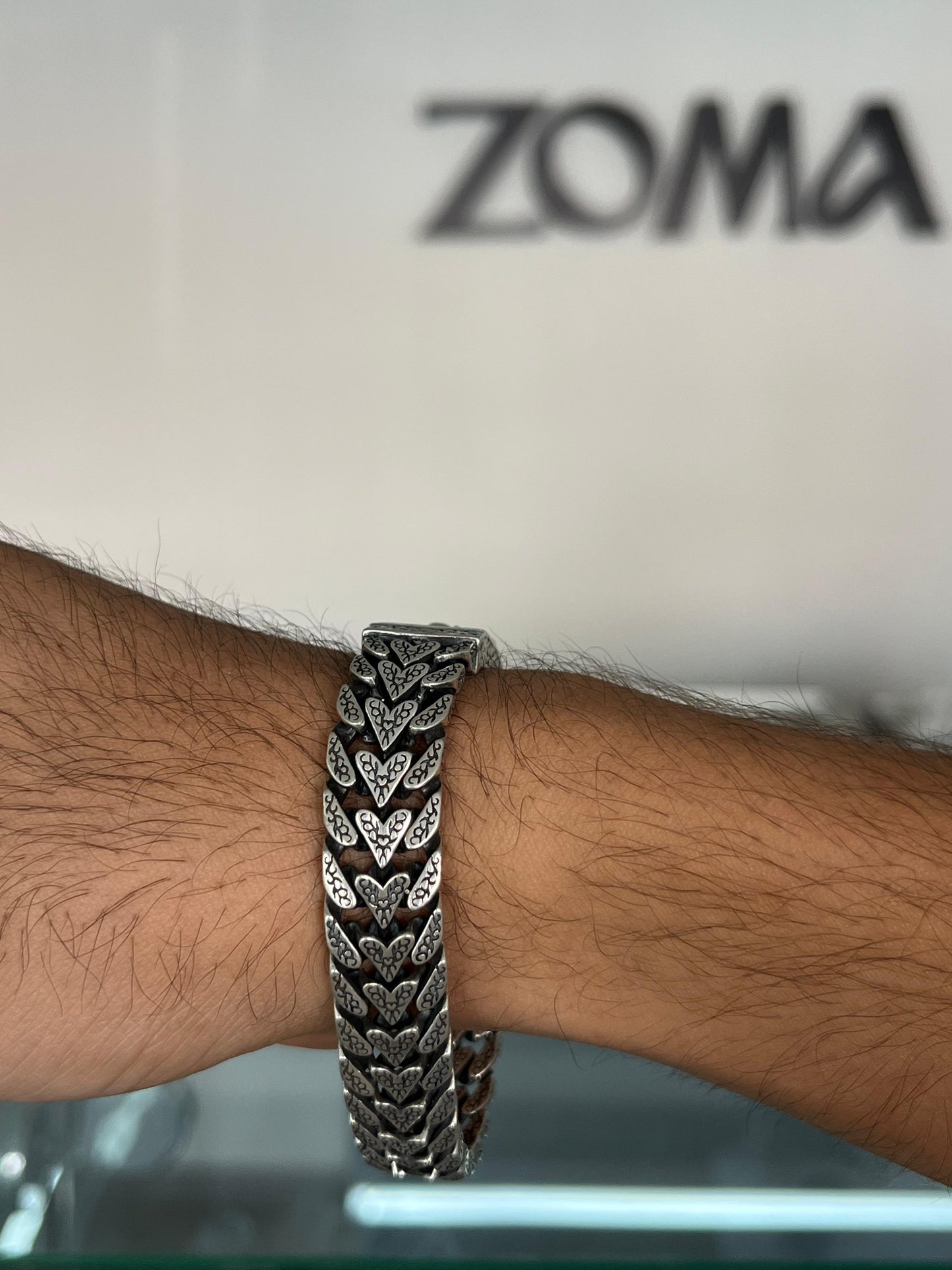 One of One- Gladiator Bracelet for Men's Sterling Silver 925s-21.5cm