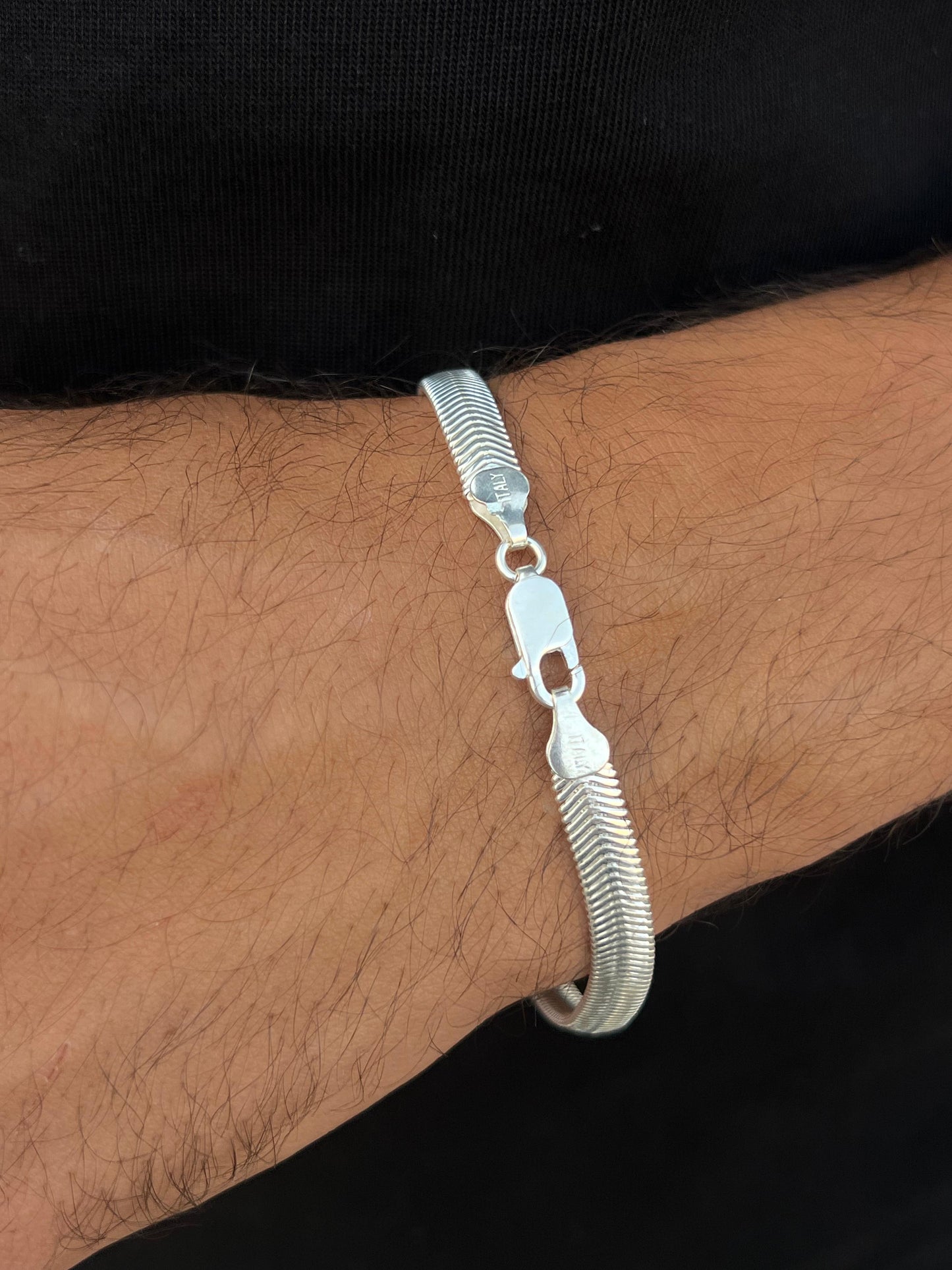 Thick Snake Bracelet Sterling Silver 925s-(21,5cm-7mm)