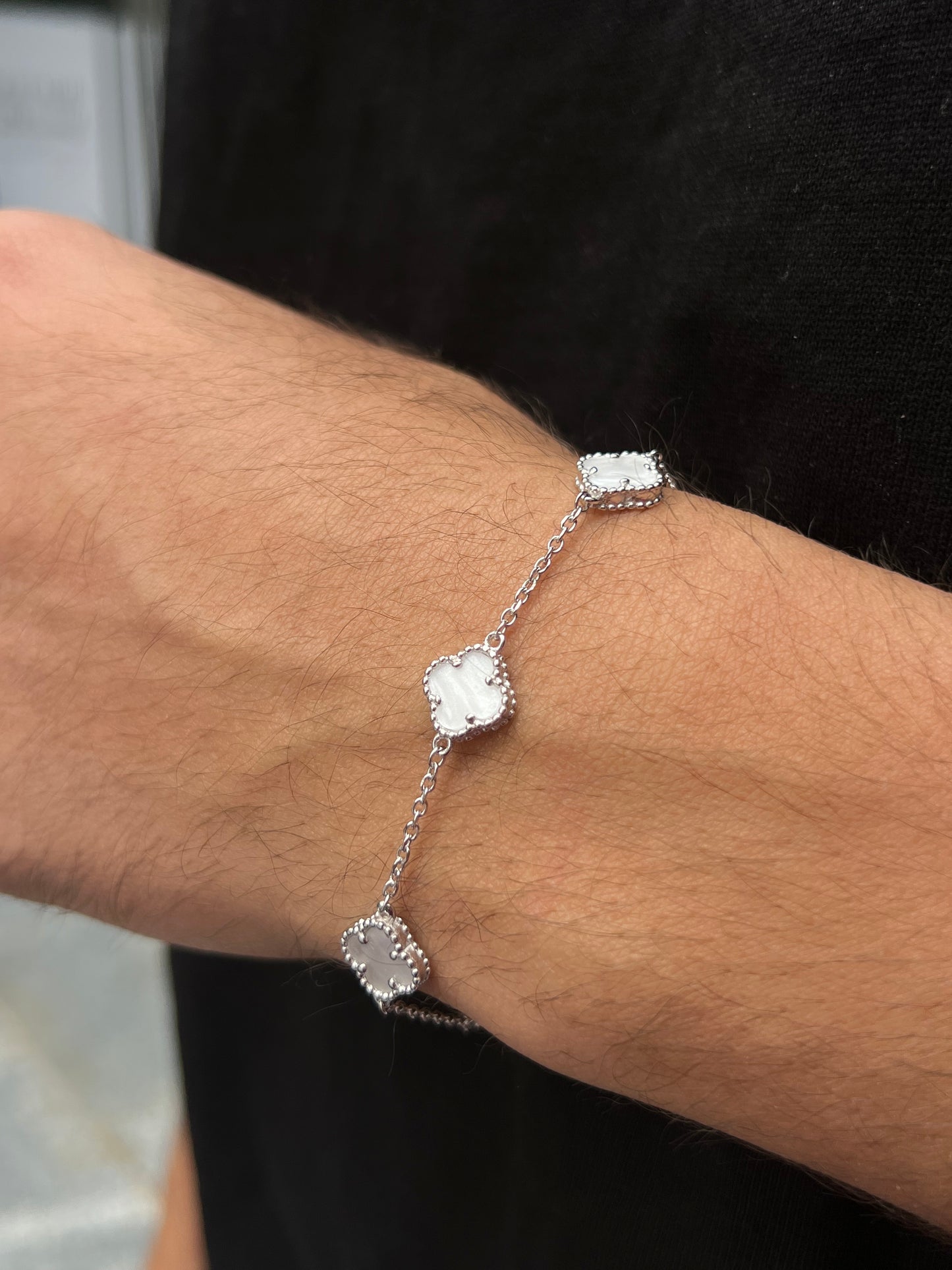 White Medium Slim، Men’s 5 Van Cleef & Arpels Bracelet in Italian Silver S925