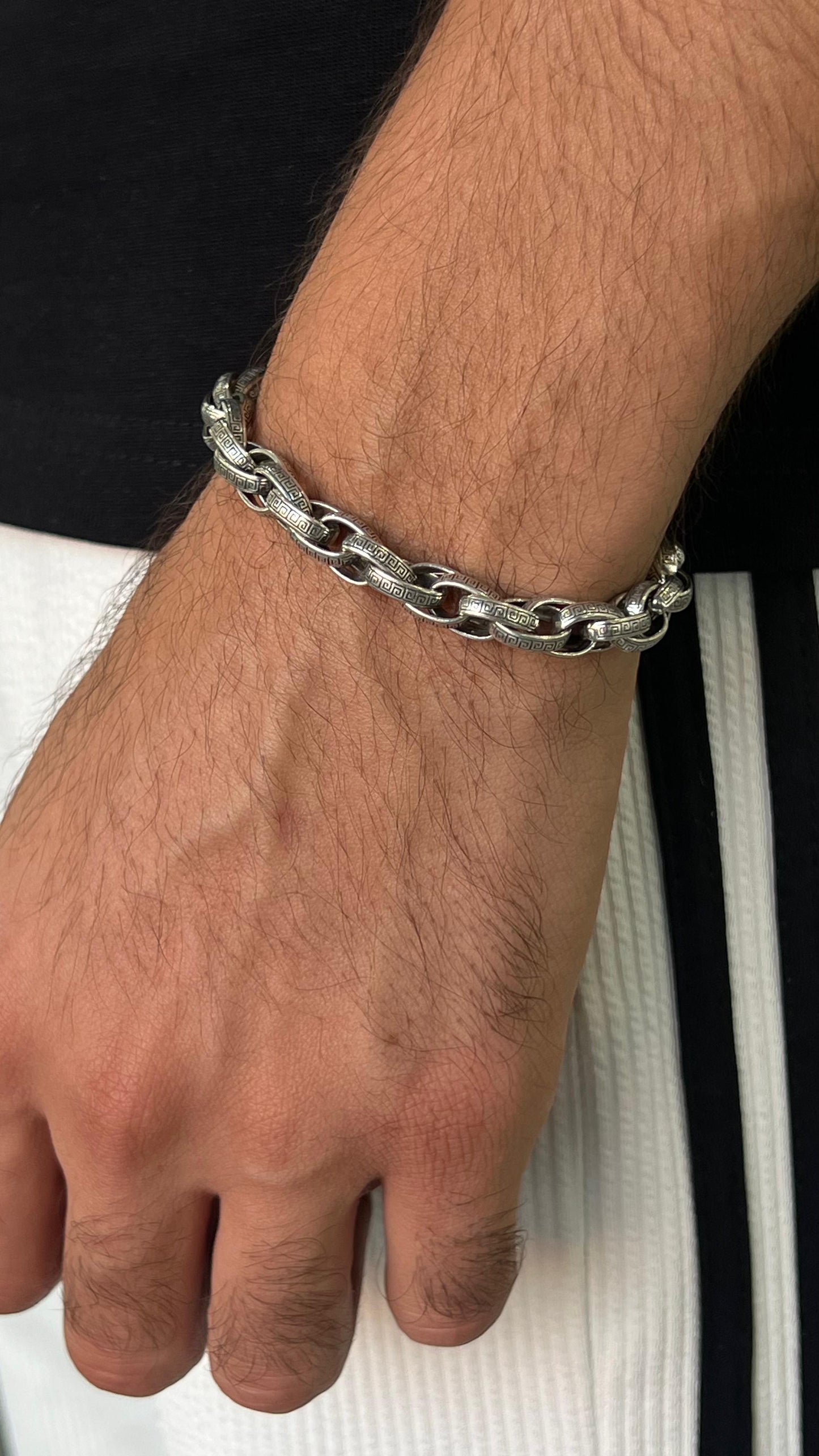 Versace Pattern Link Bracelet for Men's Sterling Silver 925s