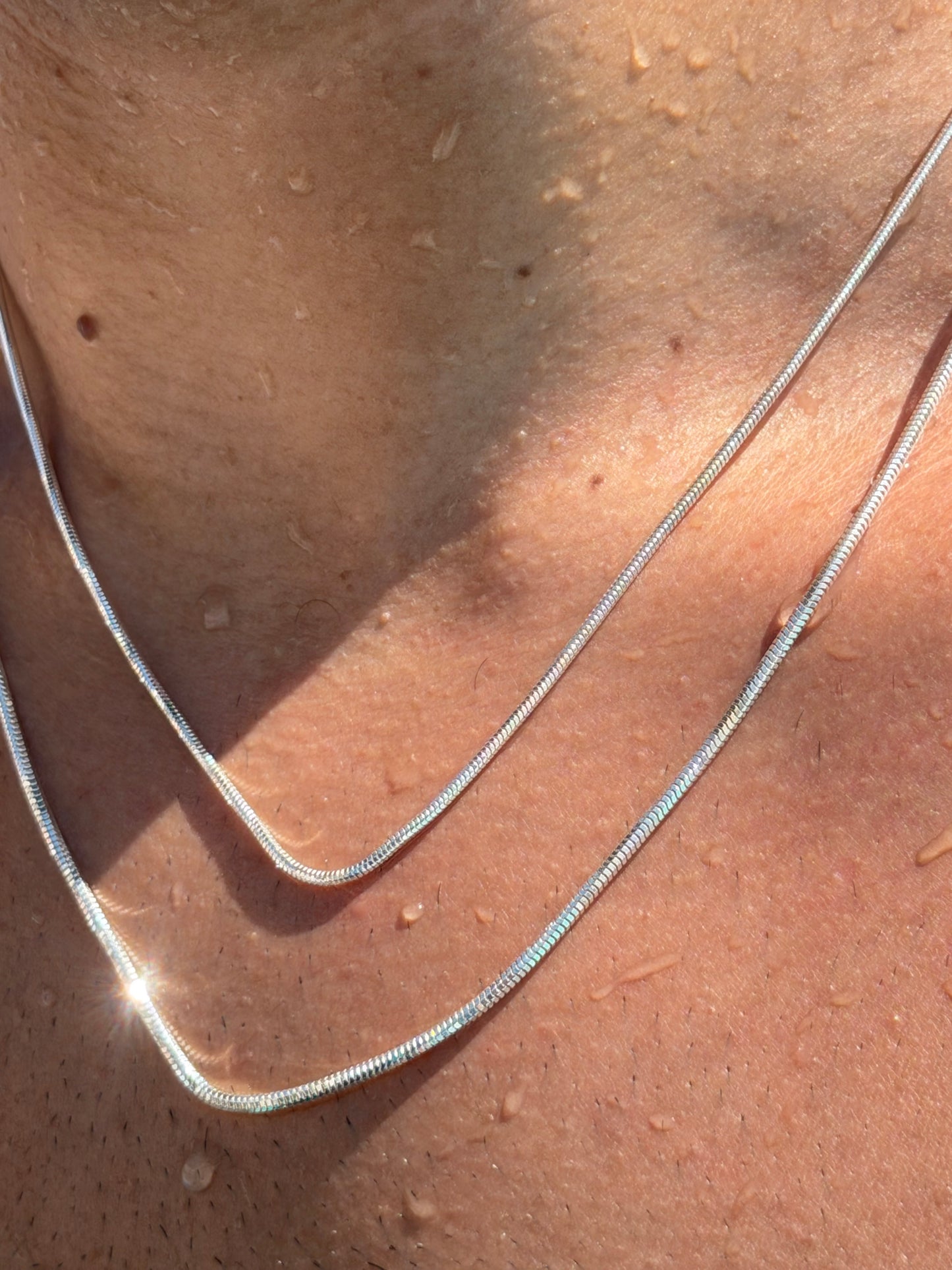 Rattail Necklaces for Men's Sterling Silver 925s-2mm