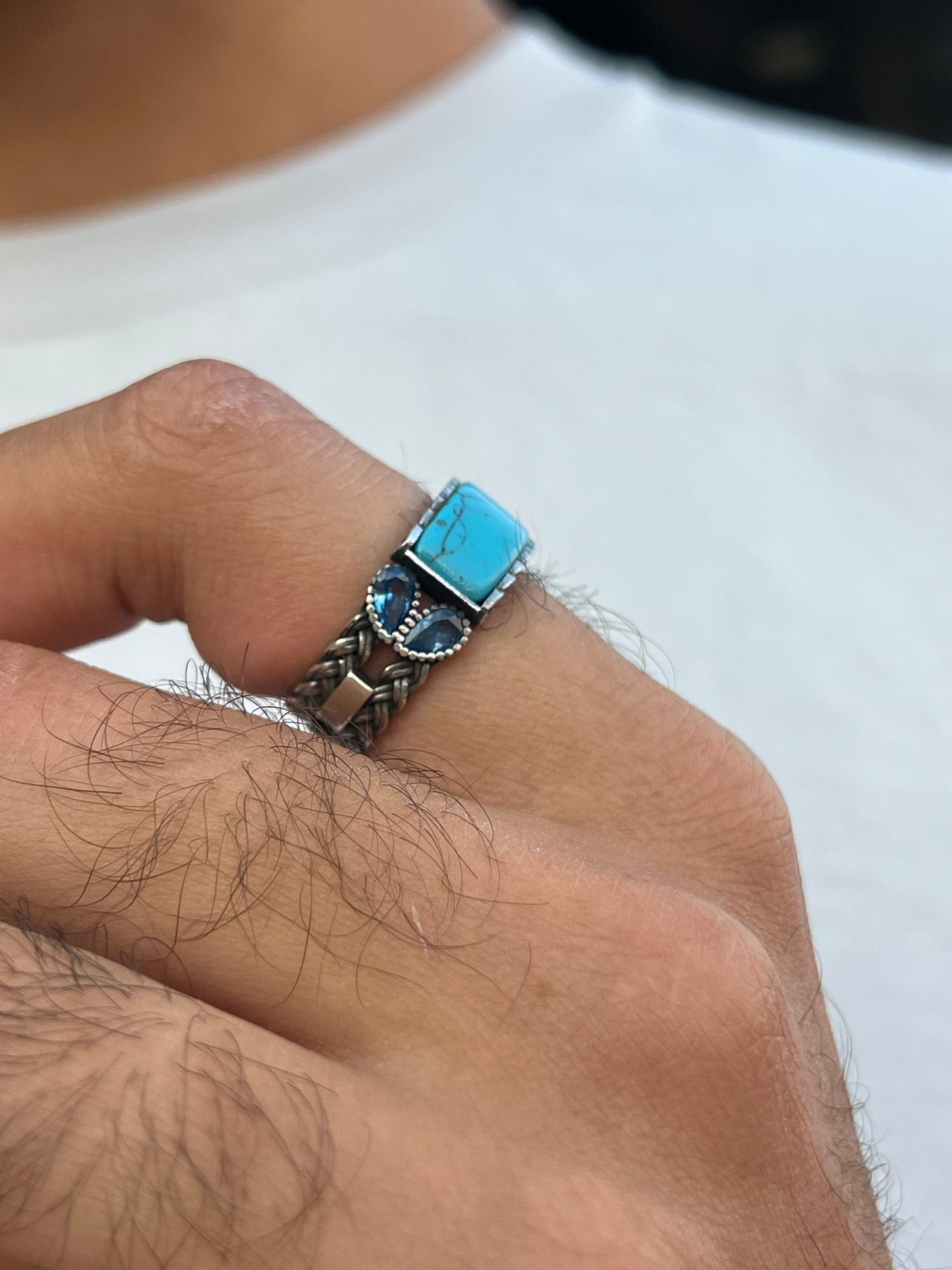 Aqua phantom Ring -Sterling Silver 925s