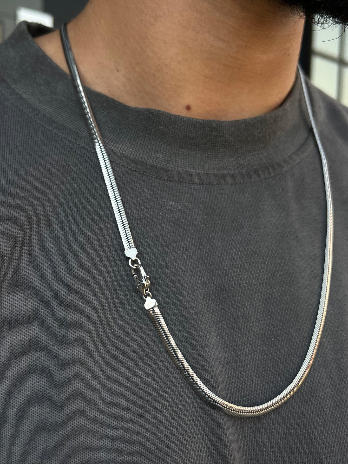 Snake Necklace For Men Sterling Silver925-(64cm-5mm)