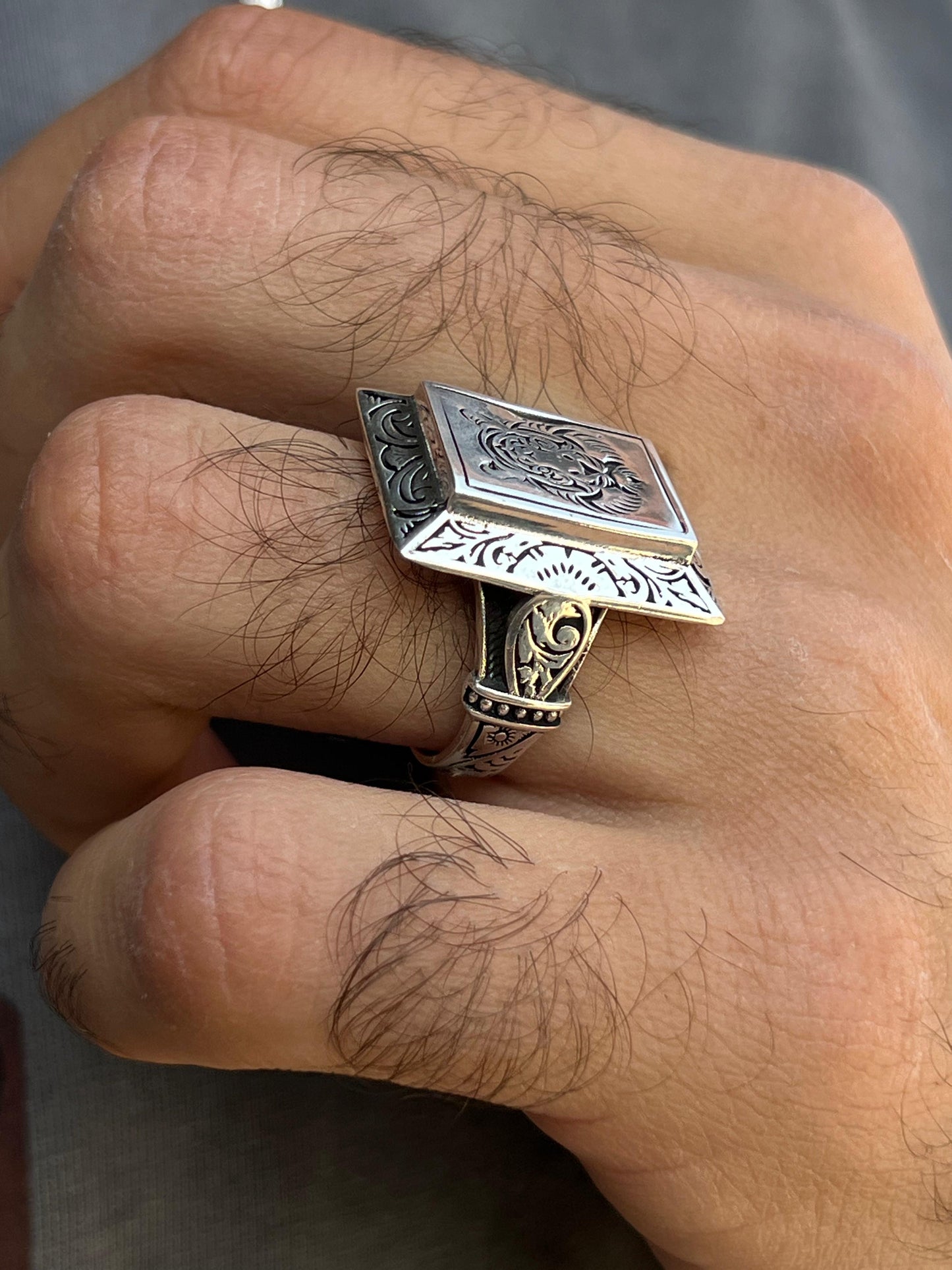 Tiger Face Ring for Men in Sterling Silver 925s