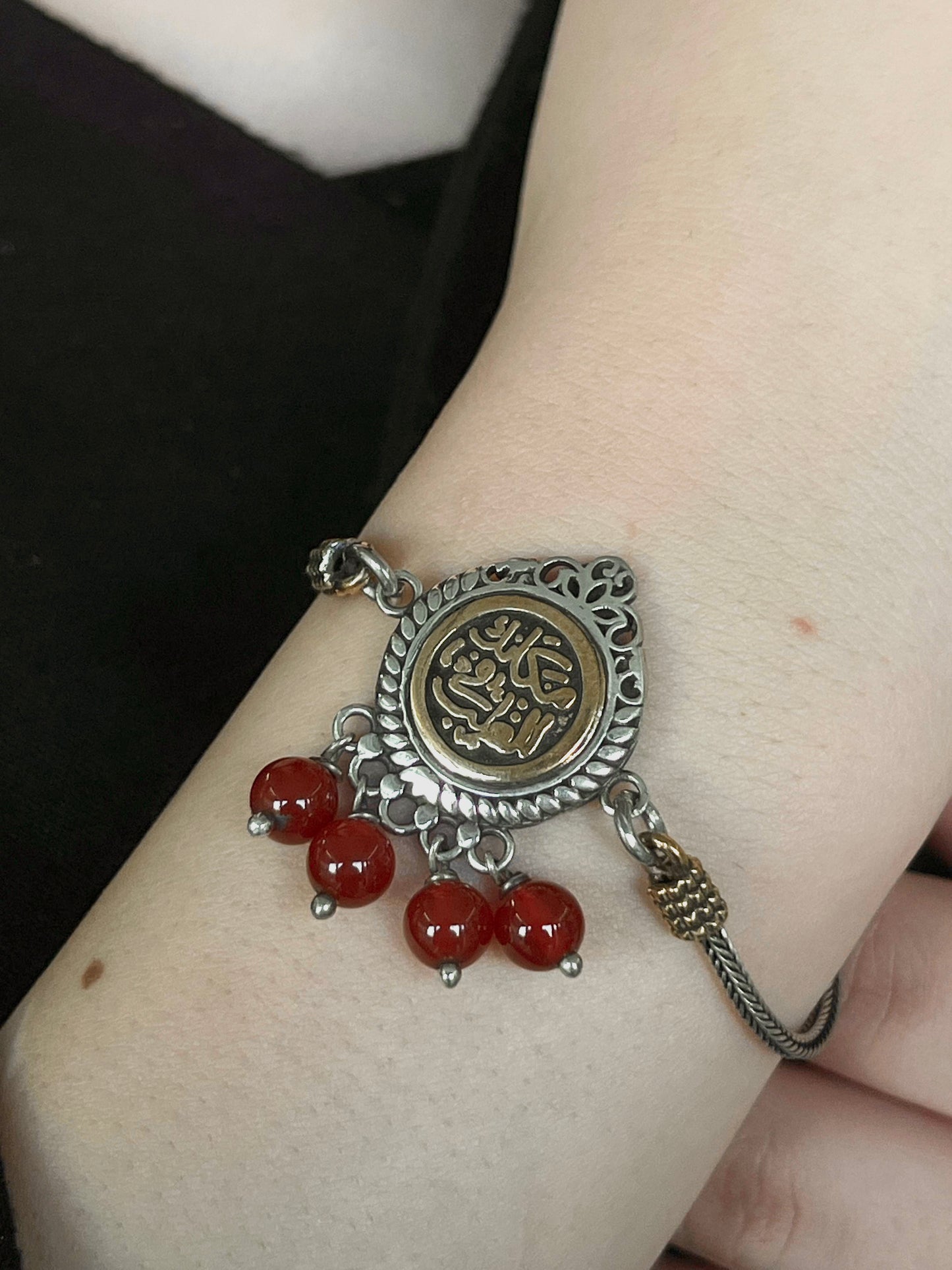 Arabic Bracelet (مكانك في القلب) T Lock - pure Silver -18cm