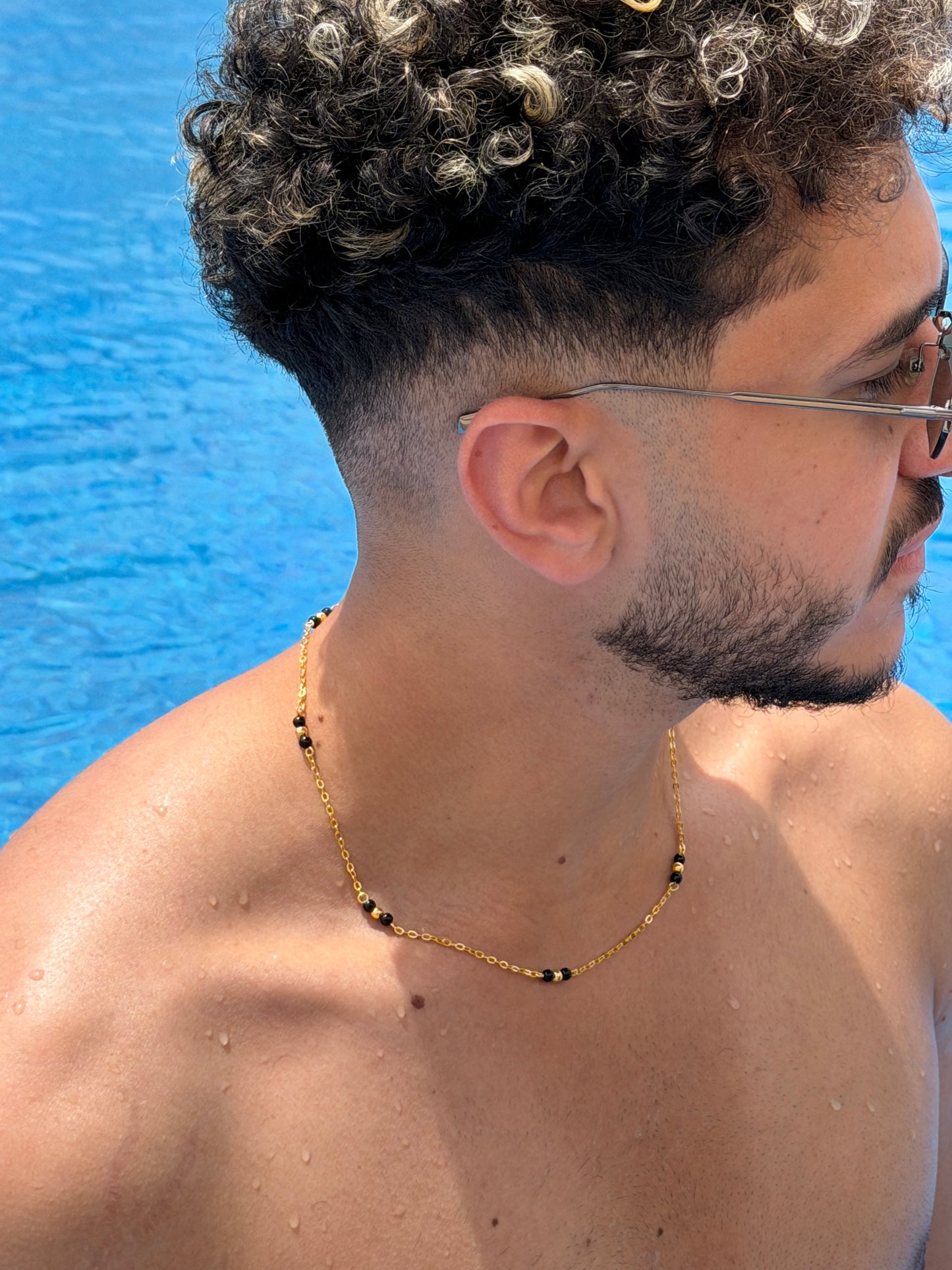 BLACK ZONE Chain in Sterling Silver 925s-Fine Gold Plated